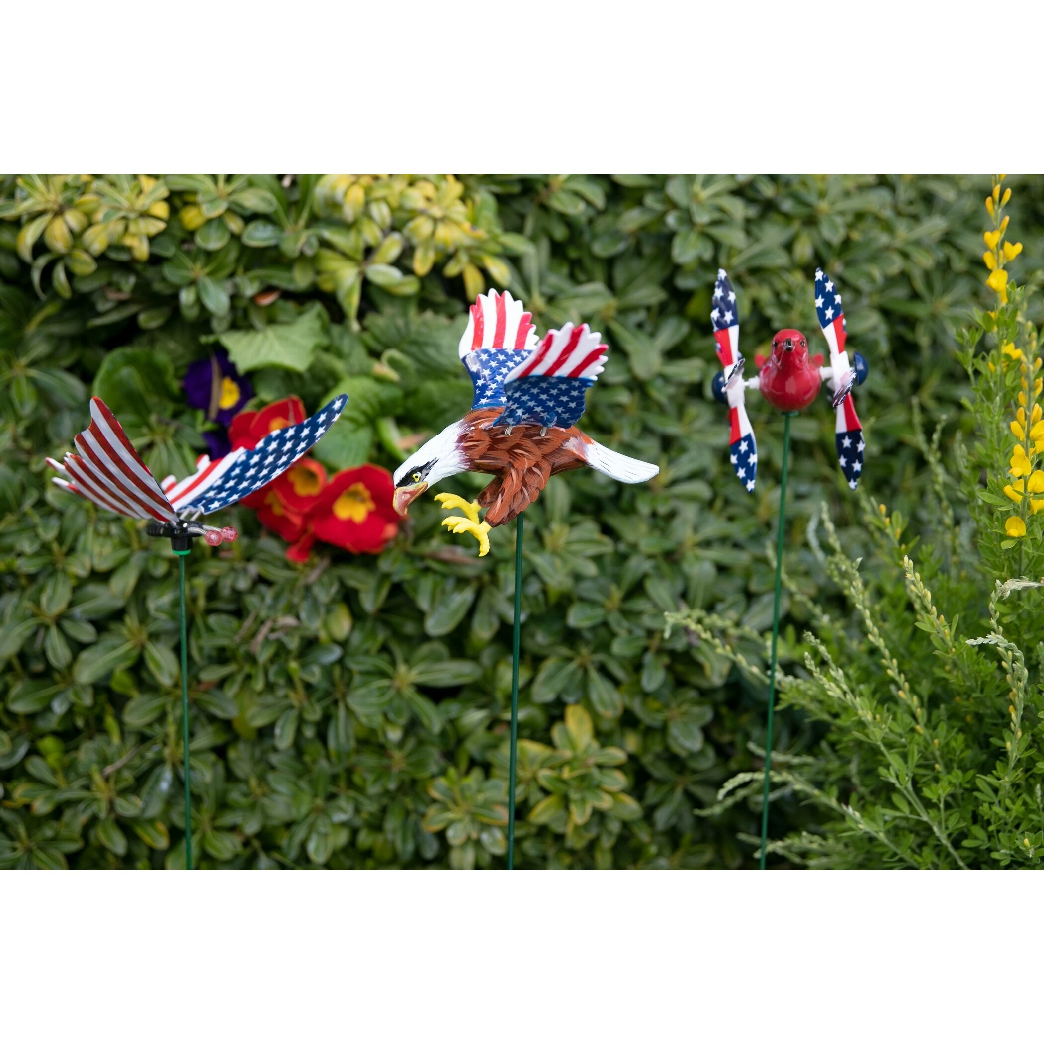 Best deal β€οΈ Cheap β Exhart Set Of 3 Patriotic WindyWings Garden Stakes In Butterfly, Hummingbird Whirligig And Eagle, 7 By 30 Inches π π - Image 8