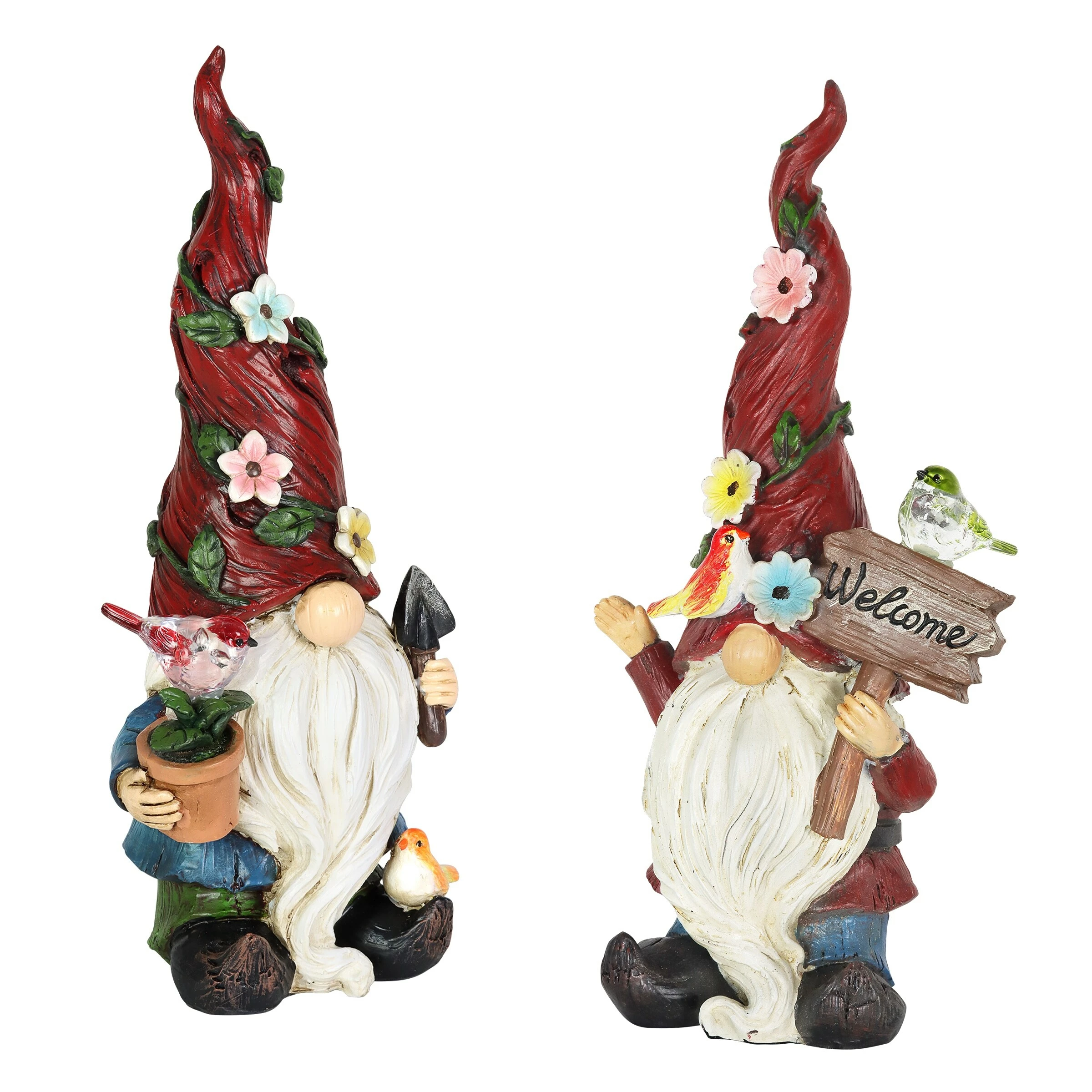 Coupon π€© Wholesale 𧨠Exhart Solar 2 Piece Set Garden Gnome Statues With Welcome Sign, 6 By 12 Inches π€© π - Image 7