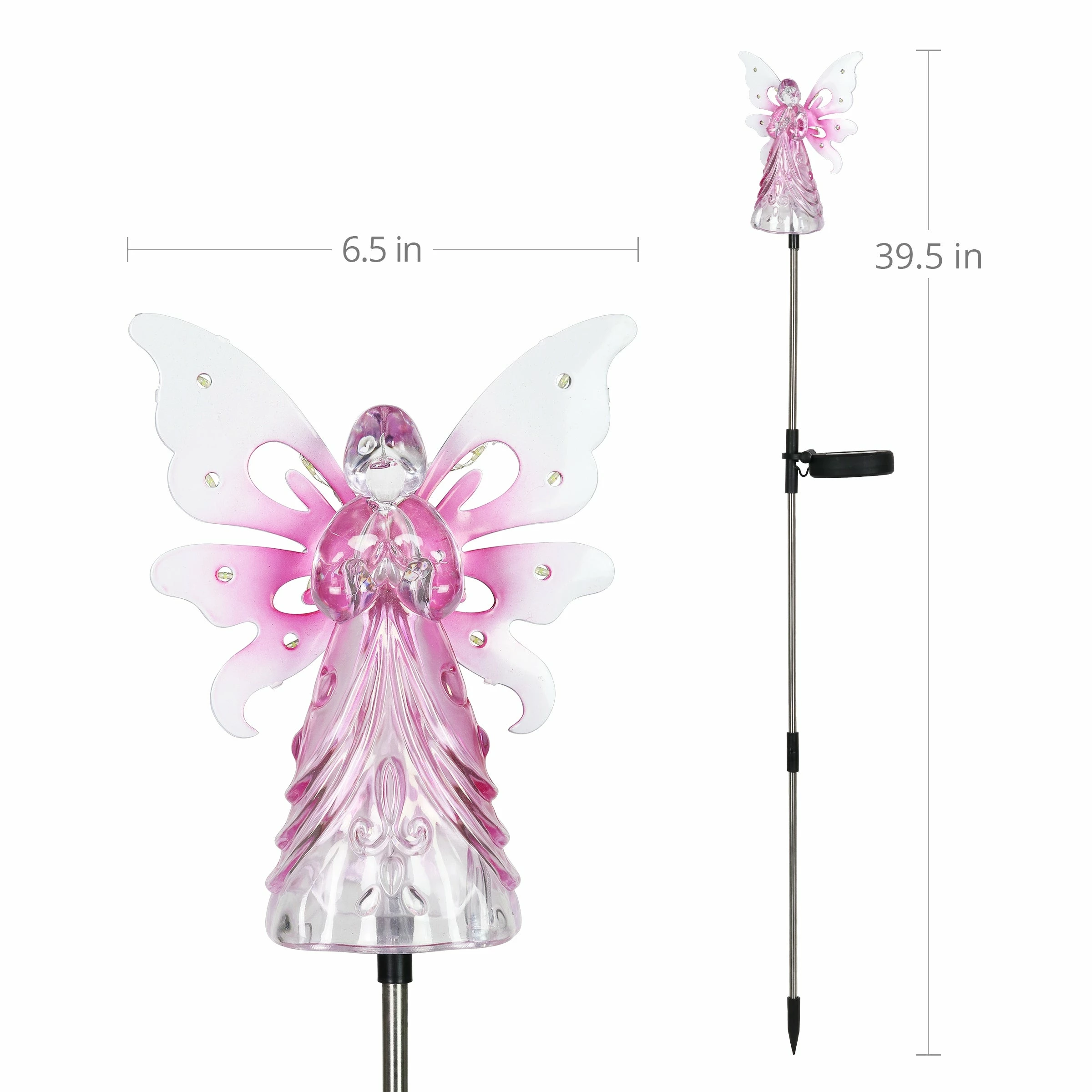 Budget β€οΈ Cheapest π₯° Exhart Solar Acrylic Angel Stake With 13 LEDs, 6 Inch Body Size π βοΈ - Image 4