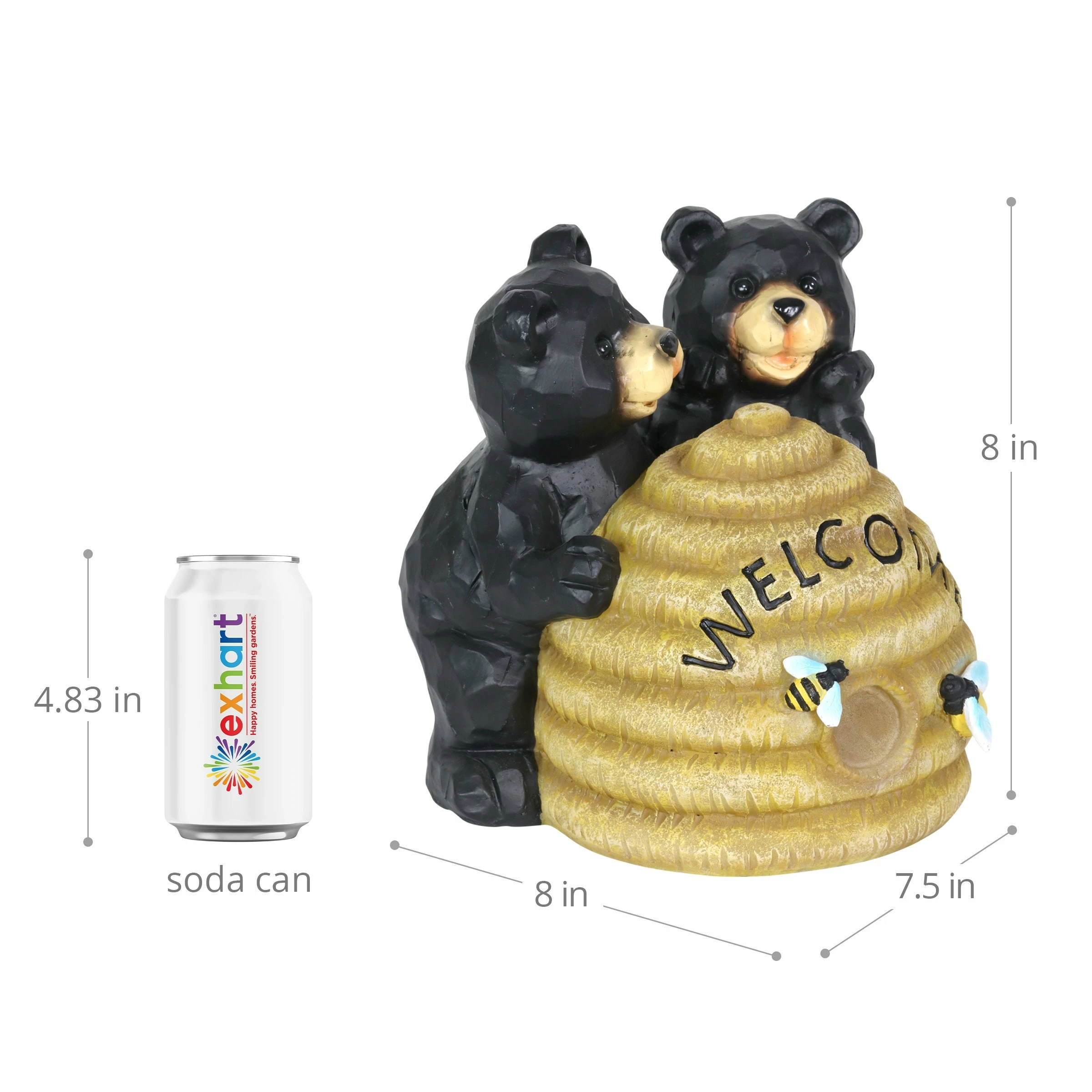 Hot Sale βοΈ Best Pirce π Exhart Solar Bears And Welcome Hive Statuary, 7 Inch β¨ π₯° - Image 4