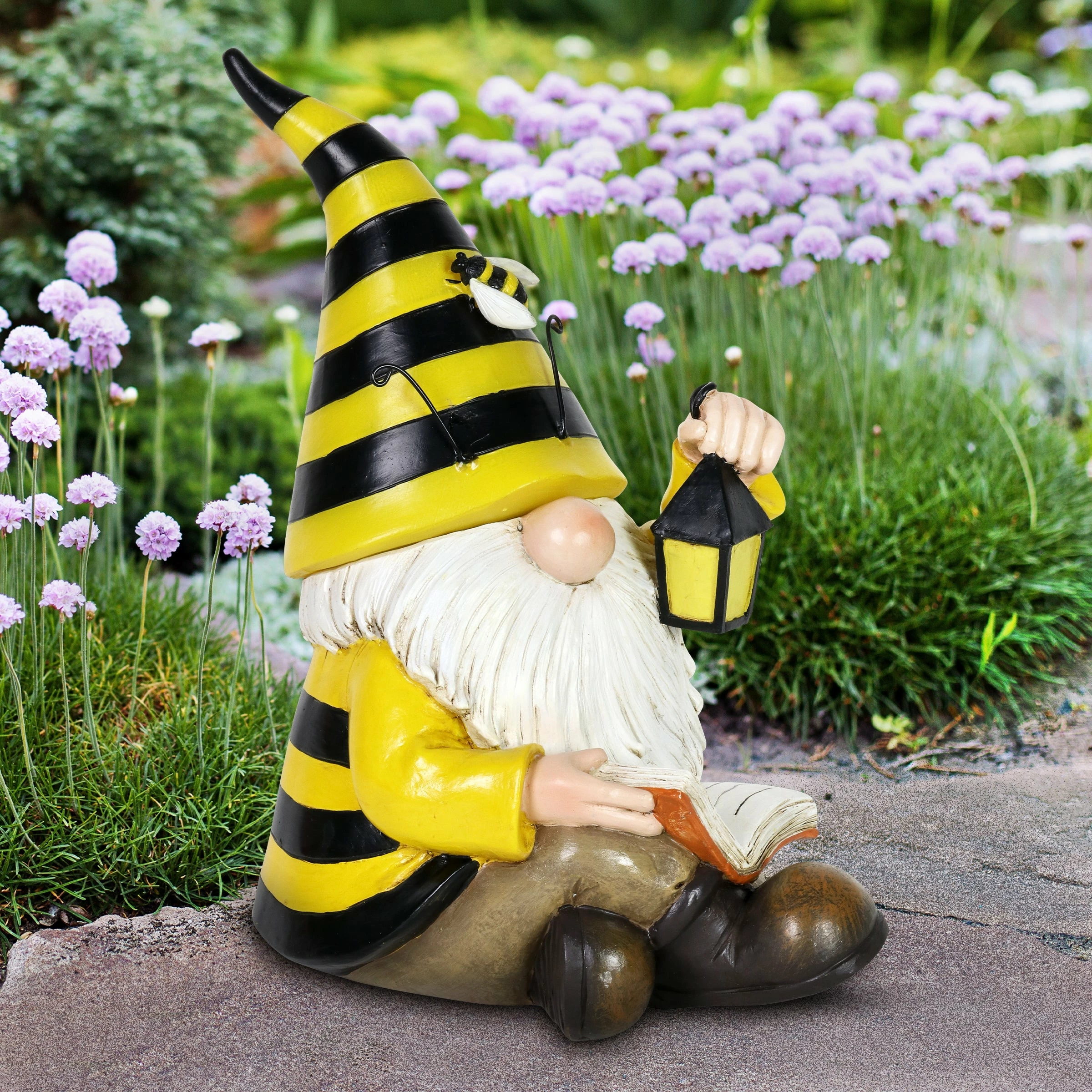 Cheapest 𧨠Cheap 𧨠Exhart Solar Beekeeper Garden Gnome With Book And Lantern Statuary, 5.5 By 9.5 Inches β βοΈ - Image 3