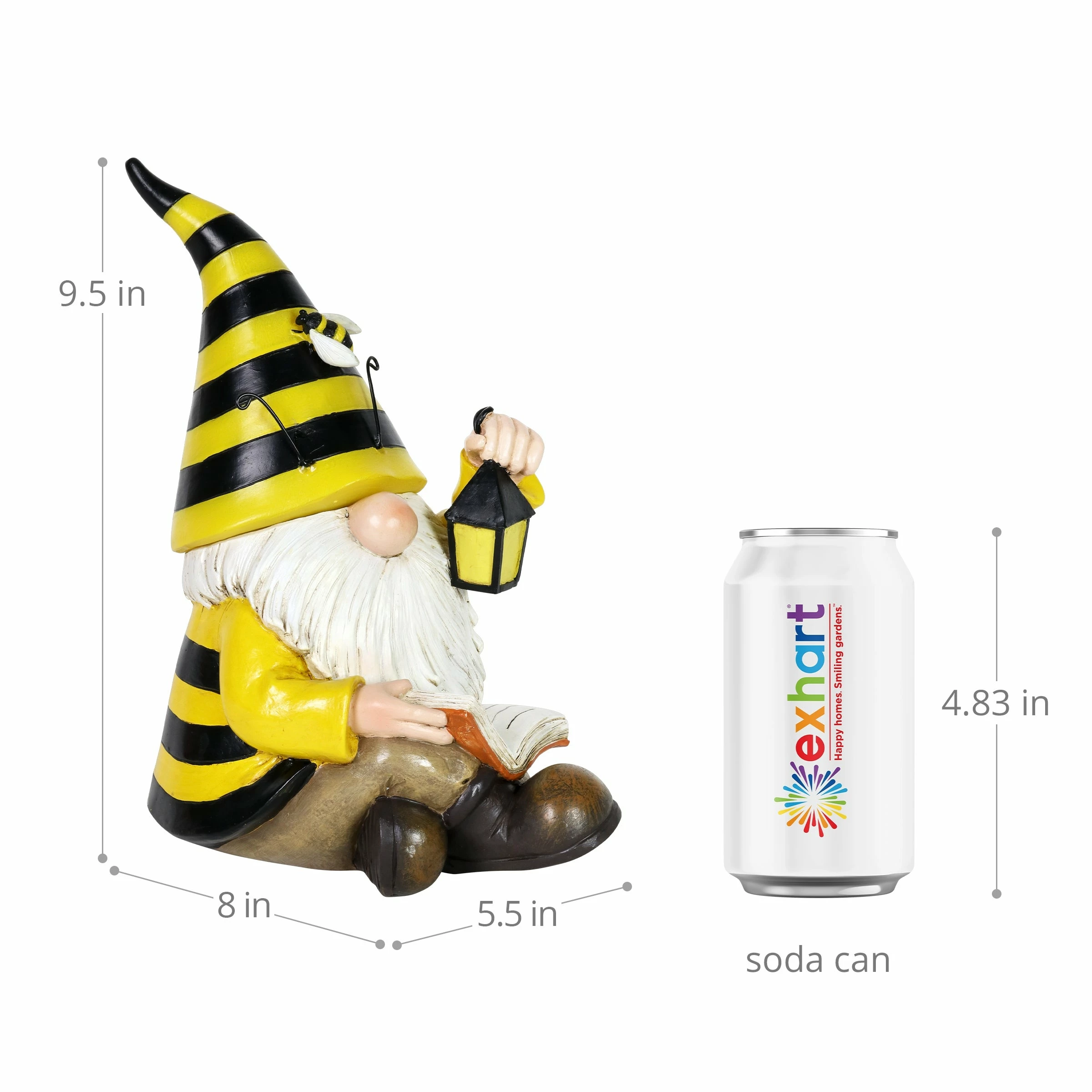 Cheapest 𧨠Cheap 𧨠Exhart Solar Beekeeper Garden Gnome With Book And Lantern Statuary, 5.5 By 9.5 Inches β βοΈ - Image 4
