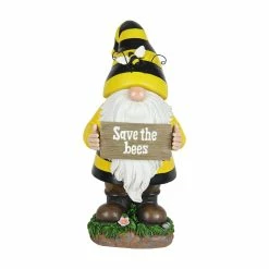 Brand new 😍 Promo 💯 Exhart Solar Beekeeper Gnome Statue With Save The Bees Sign, 6 By 13 Inches 🔥 🔔