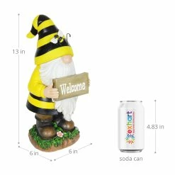 Buy ⌛ Brand new 😀 Exhart Solar Beekeeper Gnome Statue With Welcome Sign, 6 By 13 Inches 🥰 🛒 -Exhart Shop Exhart Solar Beekeeper Gnome Statue with Welcome Sign2C 6 by 13 Inches 3