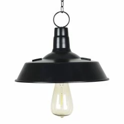Hot Sale 🤩 Budget 😍 Exhart Solar Black Metal Retro Industrial Hanging Light, 11.5 By 29.5 Inches 🎉 👏