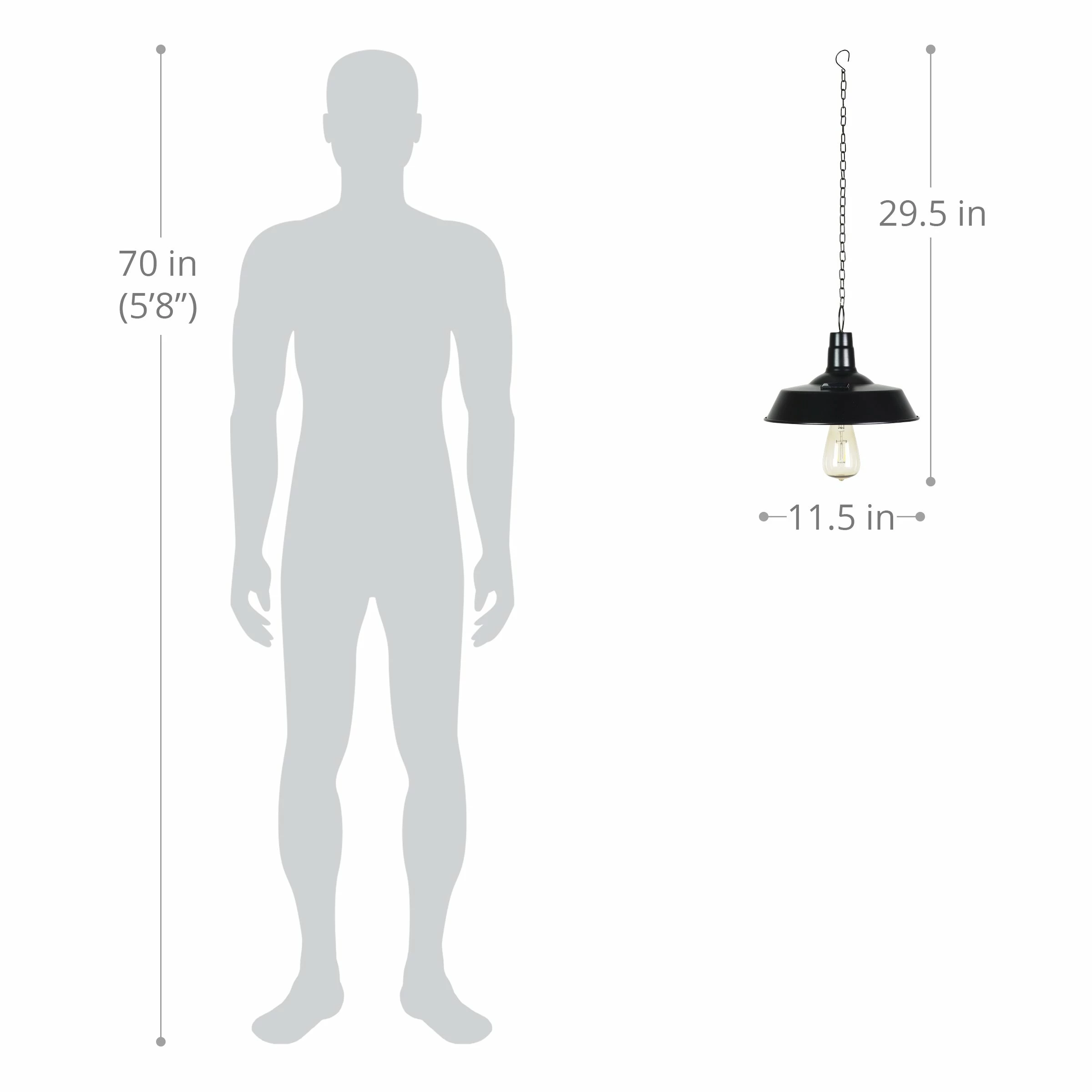 Hot Sale π€© Budget π Exhart Solar Black Metal Retro Industrial Hanging Light, 11.5 By 29.5 Inches π π - Image 4