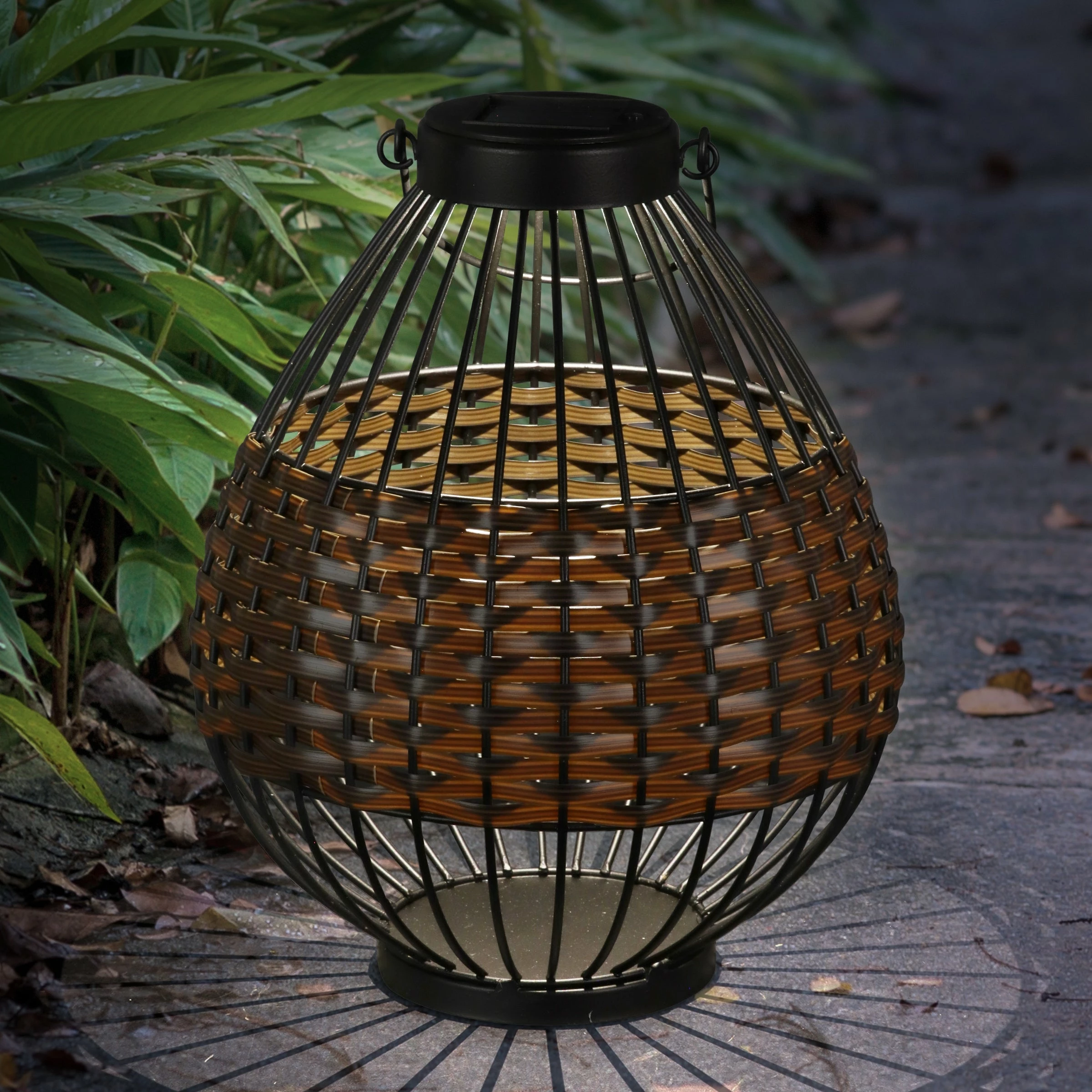Best deal β¨ Cheapest π Exhart Solar Black Metal And Brown Plastic Rattan Lantern, 8.5 By 22 Inches π₯ π - Image 2