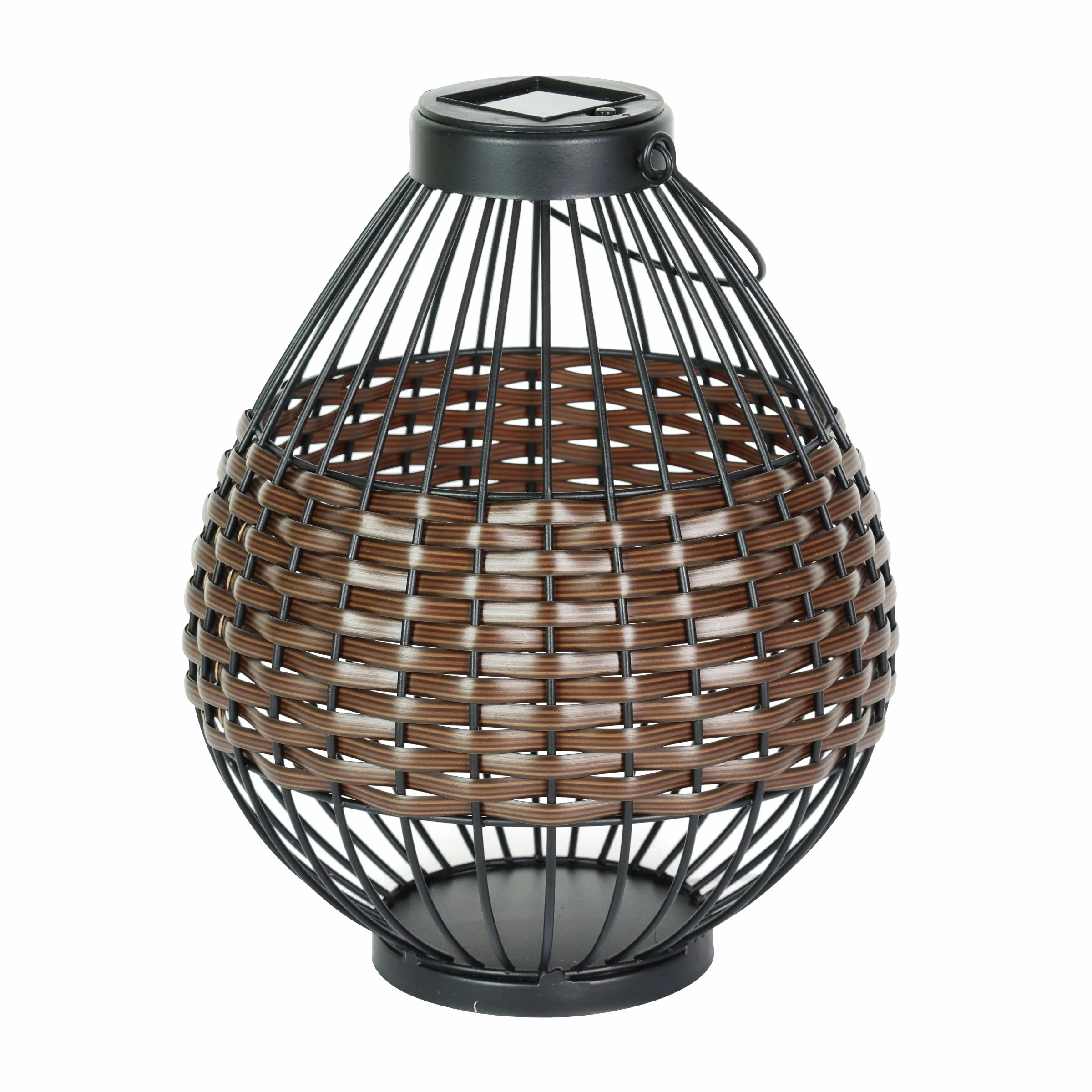 Best deal β¨ Cheapest π Exhart Solar Black Metal And Brown Plastic Rattan Lantern, 8.5 By 22 Inches π₯ π - Image 6