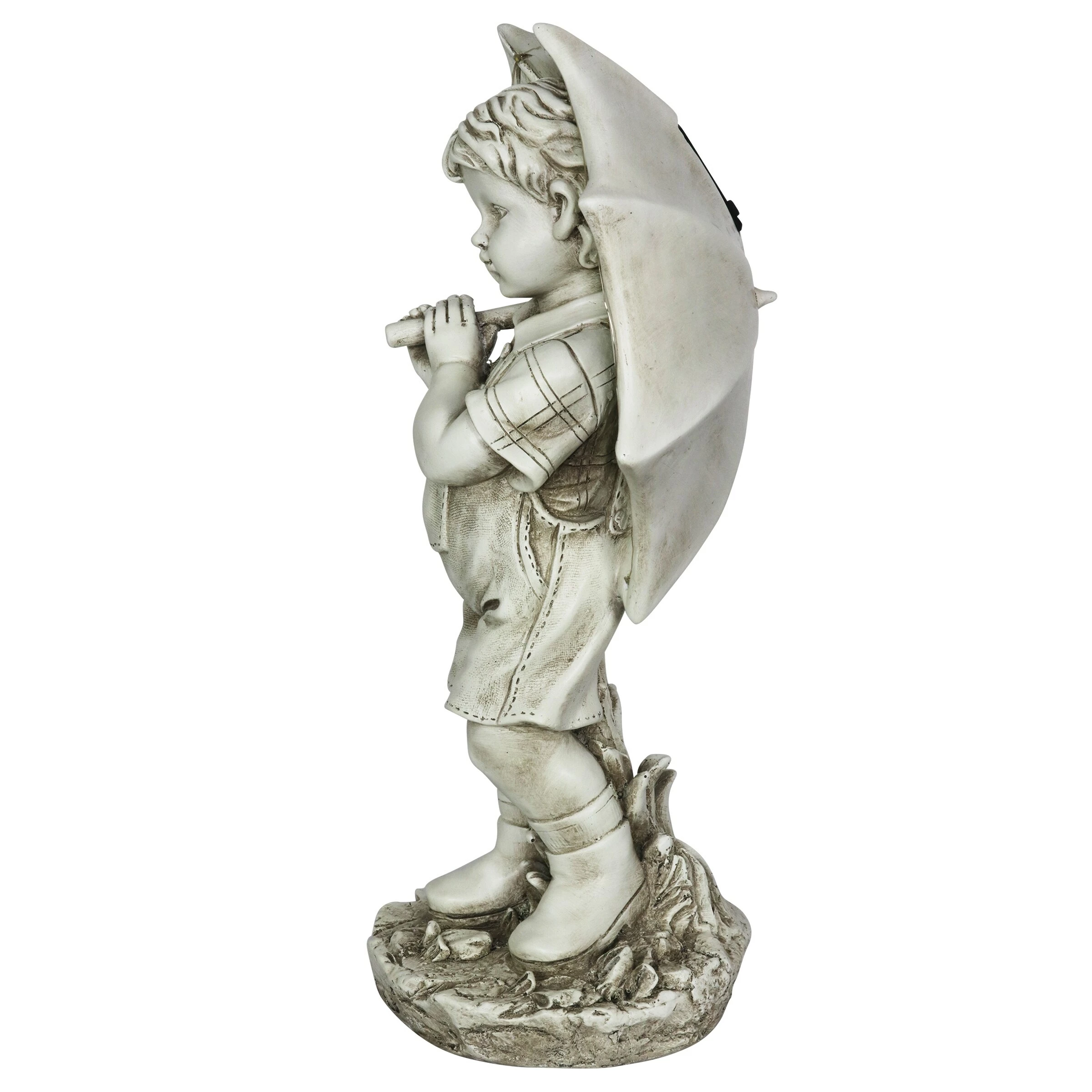 Buy ✨ Flash Sale ⭐ Exhart Solar Boy With Umbrella Statue In Natural Resin Finish, 19 Inch 🛒 🤩 - Image 11