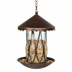 Best Pirce ✔️ Coupon 😍 Exhart Solar Bronze Bird Feeder In Clear Diamond Glass Pattern With Four LED Lights 👍 😍