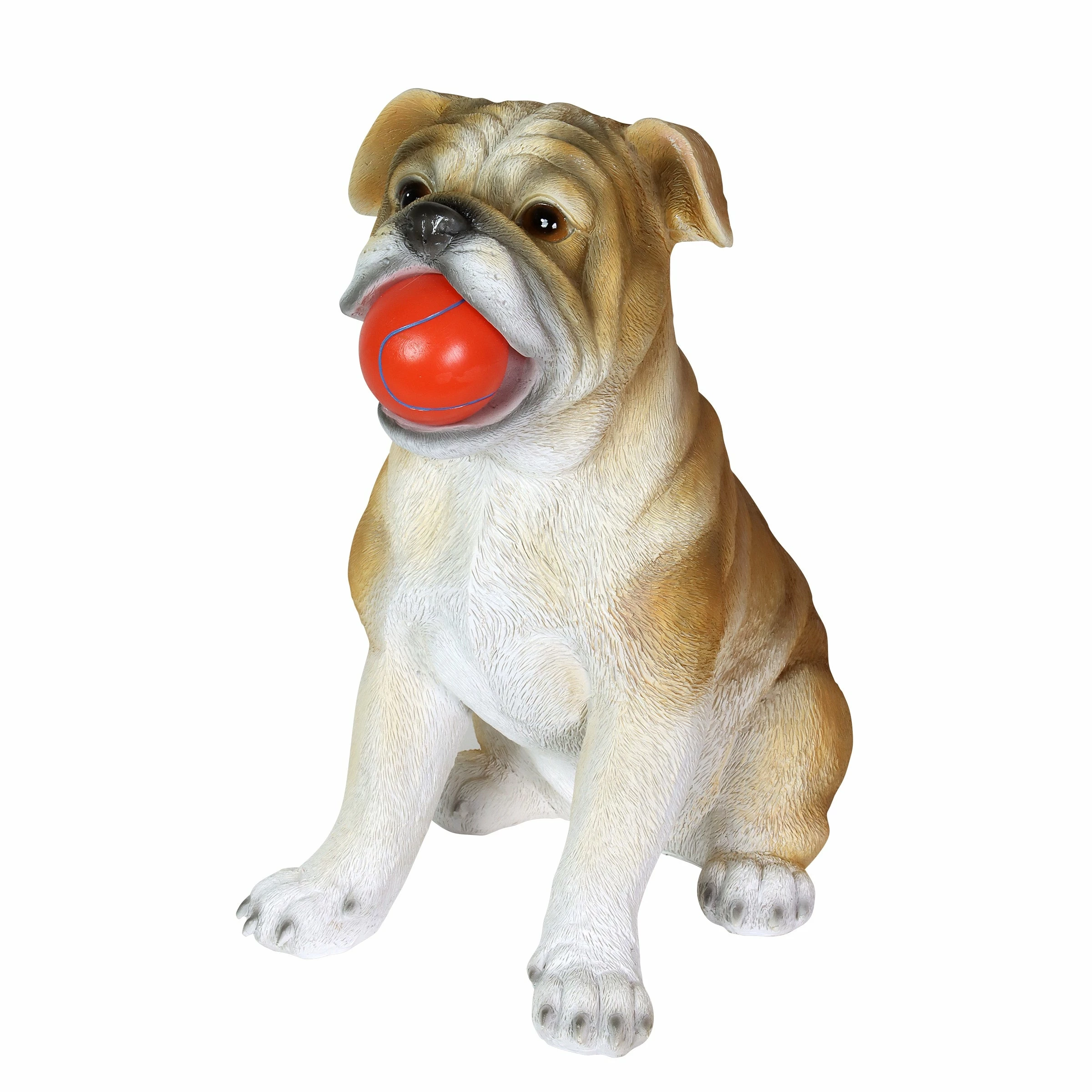 Hot Sale β€οΈ Best deal π Exhart Solar Bulldog With LED Red Ball Garden Statuary, 13 Inch Tall π― βοΈ