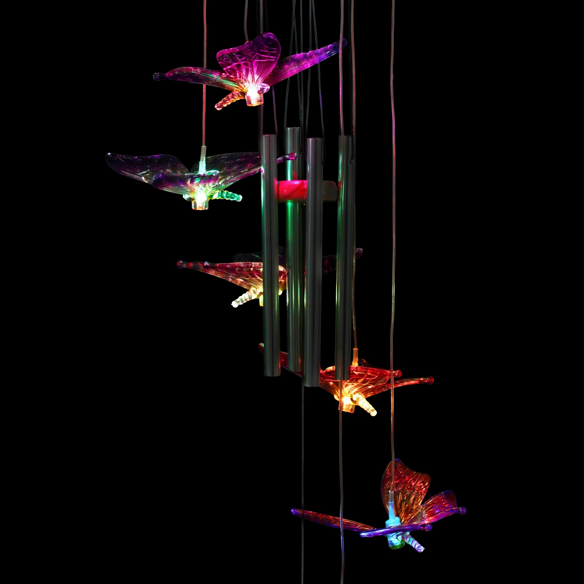 Hot Sale π Best deal π― Exhart Solar Butterfly Acrylic And Metal Wind Chime With Color Changing LED Lights, 5 By 26 Inches π β - Image 8