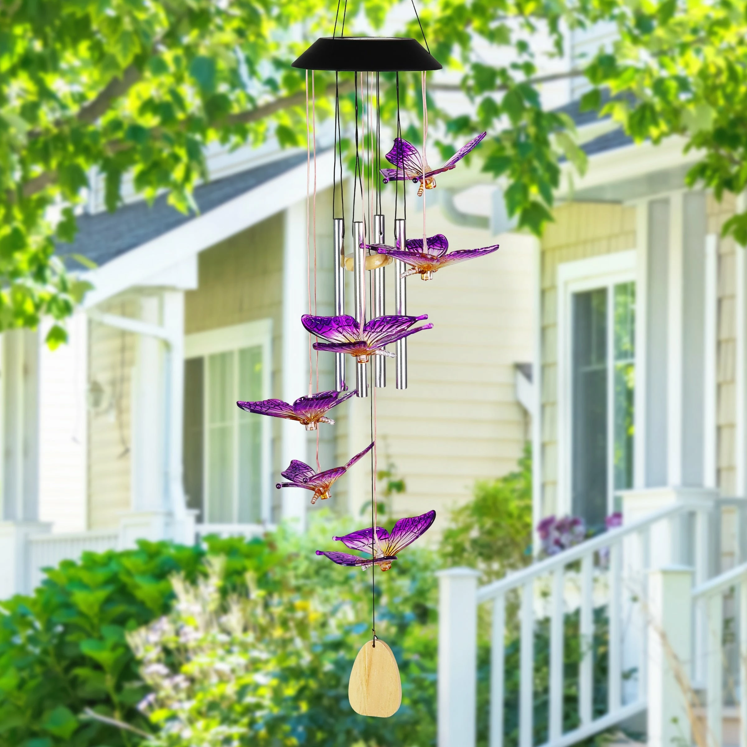 Hot Sale π Best deal π― Exhart Solar Butterfly Acrylic And Metal Wind Chime With Color Changing LED Lights, 5 By 26 Inches π β - Image 10