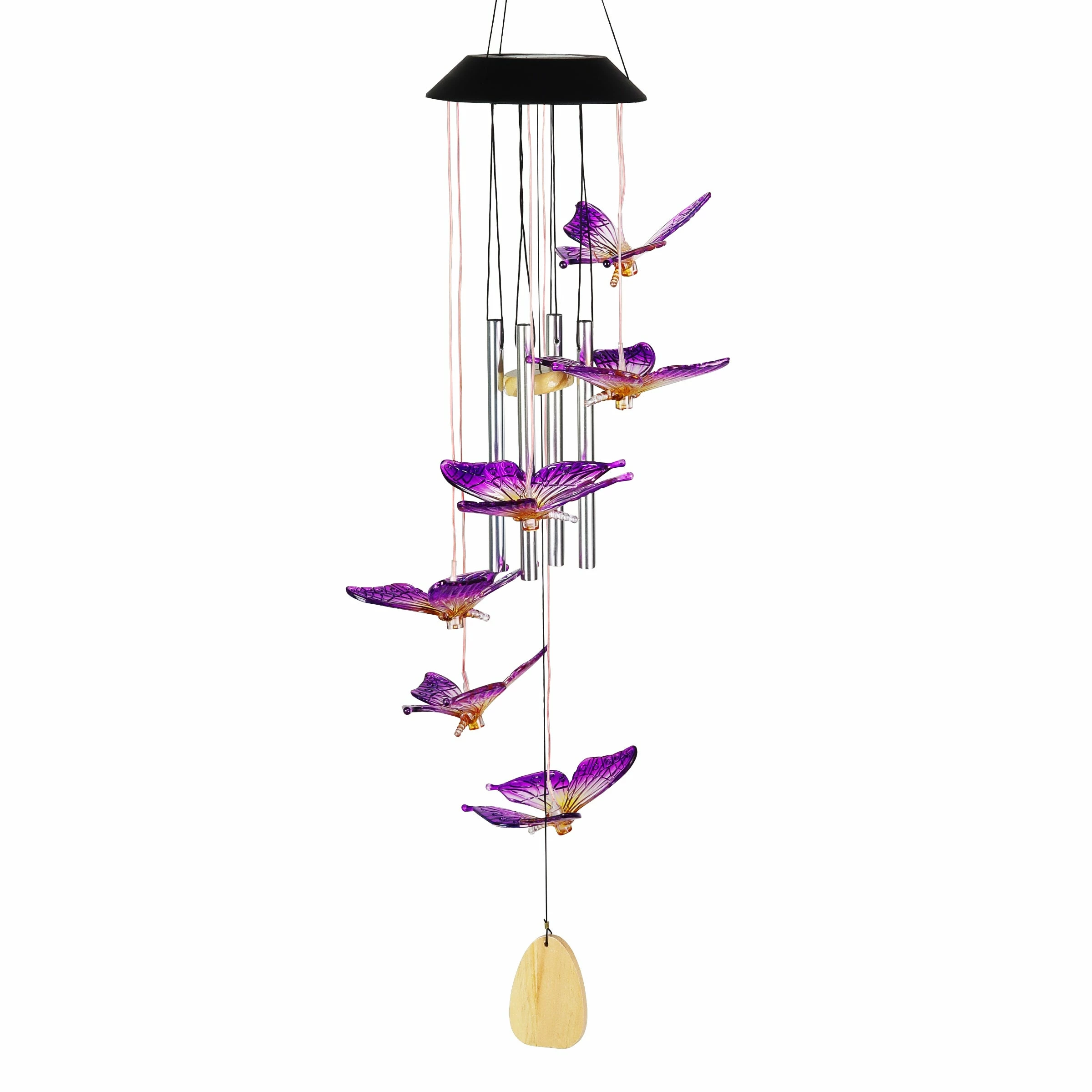 Hot Sale π Best deal π― Exhart Solar Butterfly Acrylic And Metal Wind Chime With Color Changing LED Lights, 5 By 26 Inches π β