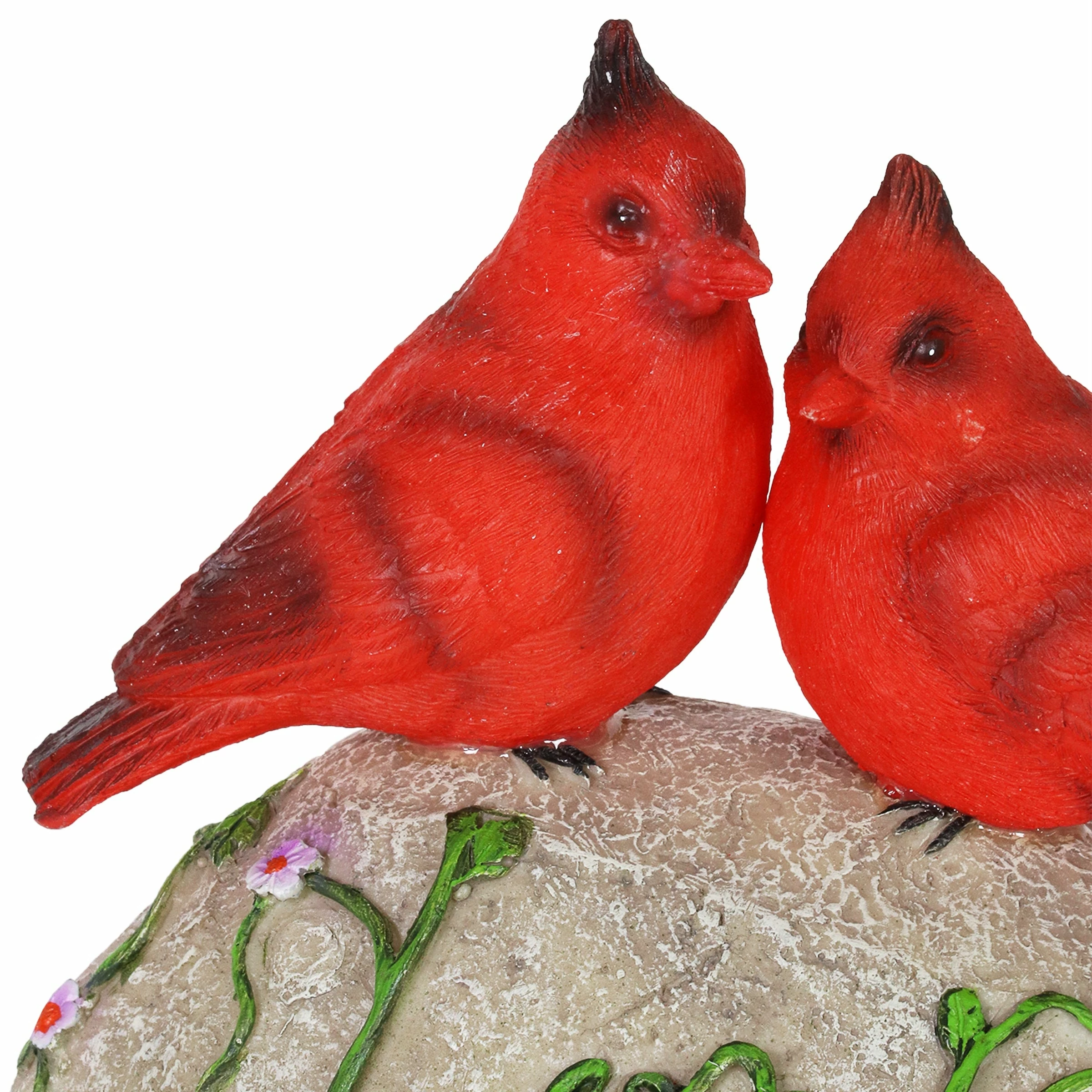 Coupon β Discount β€οΈ Exhart Solar Cardinal Love Rock Statue With Flowers, 8 Inch π π₯° - Image 5