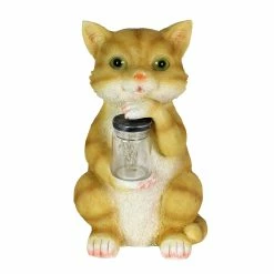 Best reviews of 👏 Brand new 🎁 Exhart Solar Cat Garden Statuary With LED Firefly Jar, 10 Inches Tall 🧨 🎁
