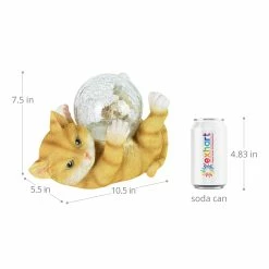 Coupon 🌟 Discount 😉 Exhart Solar Cat Playing With LED Crackle Ball Garden Statuary, 10.5 By 7.5 Inches 🌟 ✨ -Exhart Shop Exhart Solar Cat Playing with LED Crackle Ball Garden Statuary2C 10.5 by 7.5 Inches 3