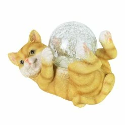 Coupon 🌟 Discount 😉 Exhart Solar Cat Playing With LED Crackle Ball Garden Statuary, 10.5 By 7.5 Inches 🌟 ✨ -Exhart Shop Exhart Solar Cat Playing with LED Crackle Ball Garden Statuary2C 10.5 by 7.5 Inches 5