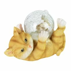 Coupon 🌟 Discount 😉 Exhart Solar Cat Playing With LED Crackle Ball Garden Statuary, 10.5 By 7.5 Inches 🌟 ✨ -Exhart Shop Exhart Solar Cat Playing with LED Crackle Ball Garden Statuary2C 10.5 by 7.5 Inches 8
