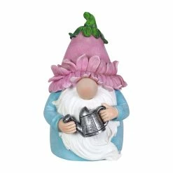 Outlet 🧨 Coupon ⌛ Exhart Solar Color Changing Glow Nose Gnome Garden Statue With A Pink Flower Hat And Watering Can, 5 By 7.5 Inches 🛒 ✨