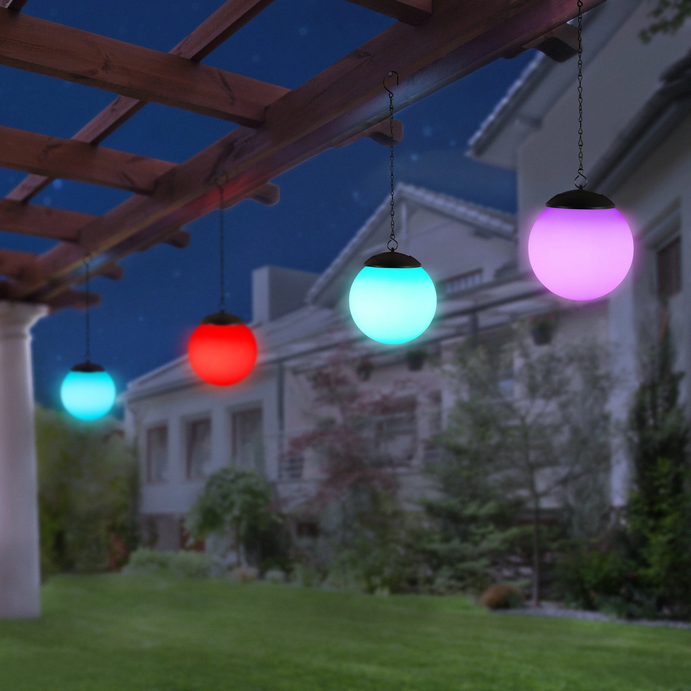Wholesale 𧨠Flash Sale π₯° Exhart Solar Color Changing Plastic Hanging Ball Light, 6 By 19 Inches 𧨠π - Image 2