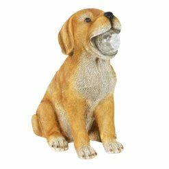 Promo 👏 Top 10 👍 Exhart Solar 🐕 🐶 Dog With LED Ball In Mouth Garden Statuary, 12 Inch Tall 👏 🤩