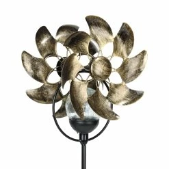 Discount ❤️ Buy 🎁 Exhart Solar Color Changing Double Windmill Wind Spinner Garden Stake In A Bronze Finish With Crackle Glass Details 🛒 🧨 -Exhart Shop Exhart Solar Double Windmill Wind Spinner Garden Stake in a Bronze Finish with Crackle Glass Details2C 7 by 43 Inches 5