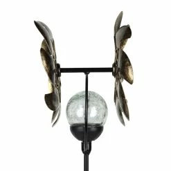 Discount ❤️ Buy 🎁 Exhart Solar Color Changing Double Windmill Wind Spinner Garden Stake In A Bronze Finish With Crackle Glass Details 🛒 🧨 -Exhart Shop Exhart Solar Double Windmill Wind Spinner Garden Stake in a Bronze Finish with Crackle Glass Details2C 7 by 43 Inches 7