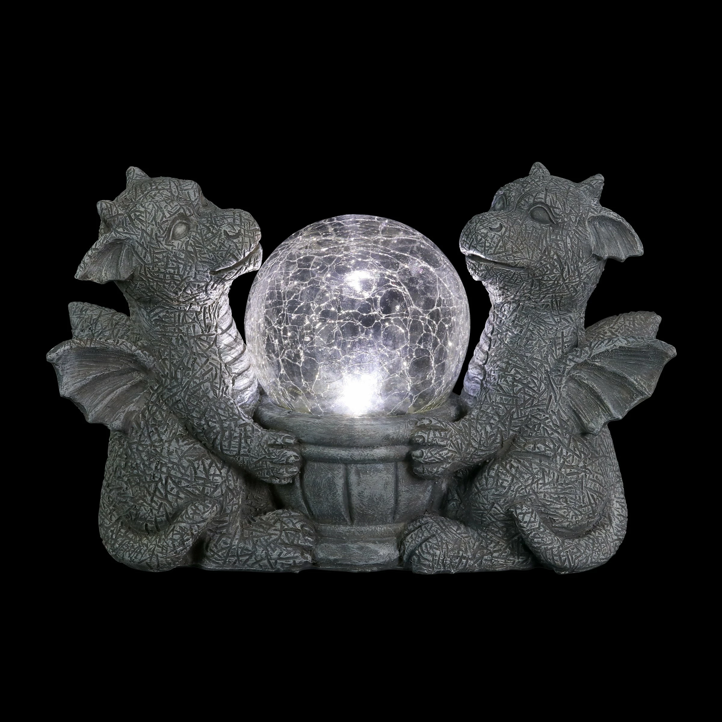 Outlet π₯° Best deal π Exhart Solar Dragons Garden Statue With A Glass Crackle Ball, 11 By 7 Inches π₯ π - Image 11