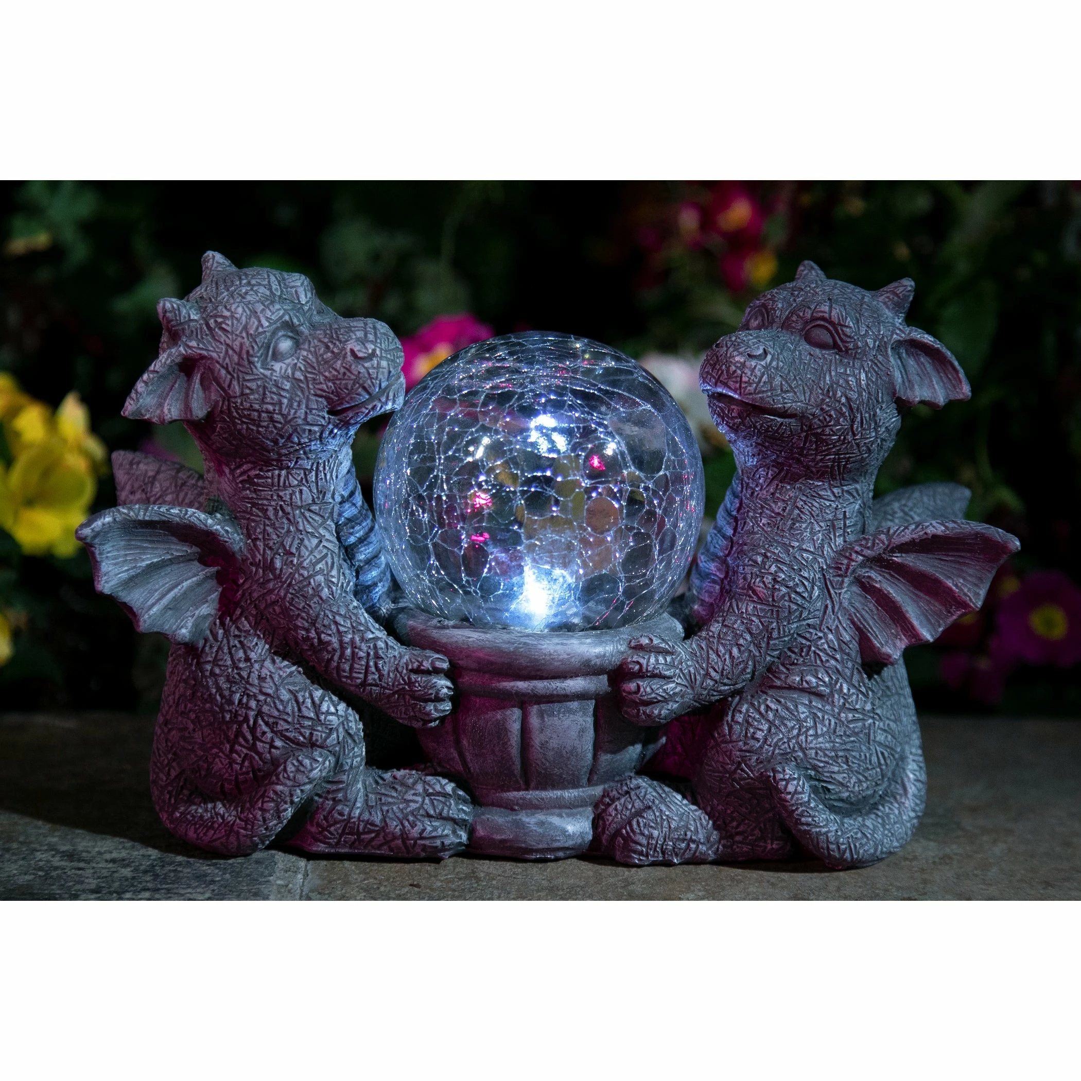 Outlet π₯° Best deal π Exhart Solar Dragons Garden Statue With A Glass Crackle Ball, 11 By 7 Inches π₯ π - Image 13