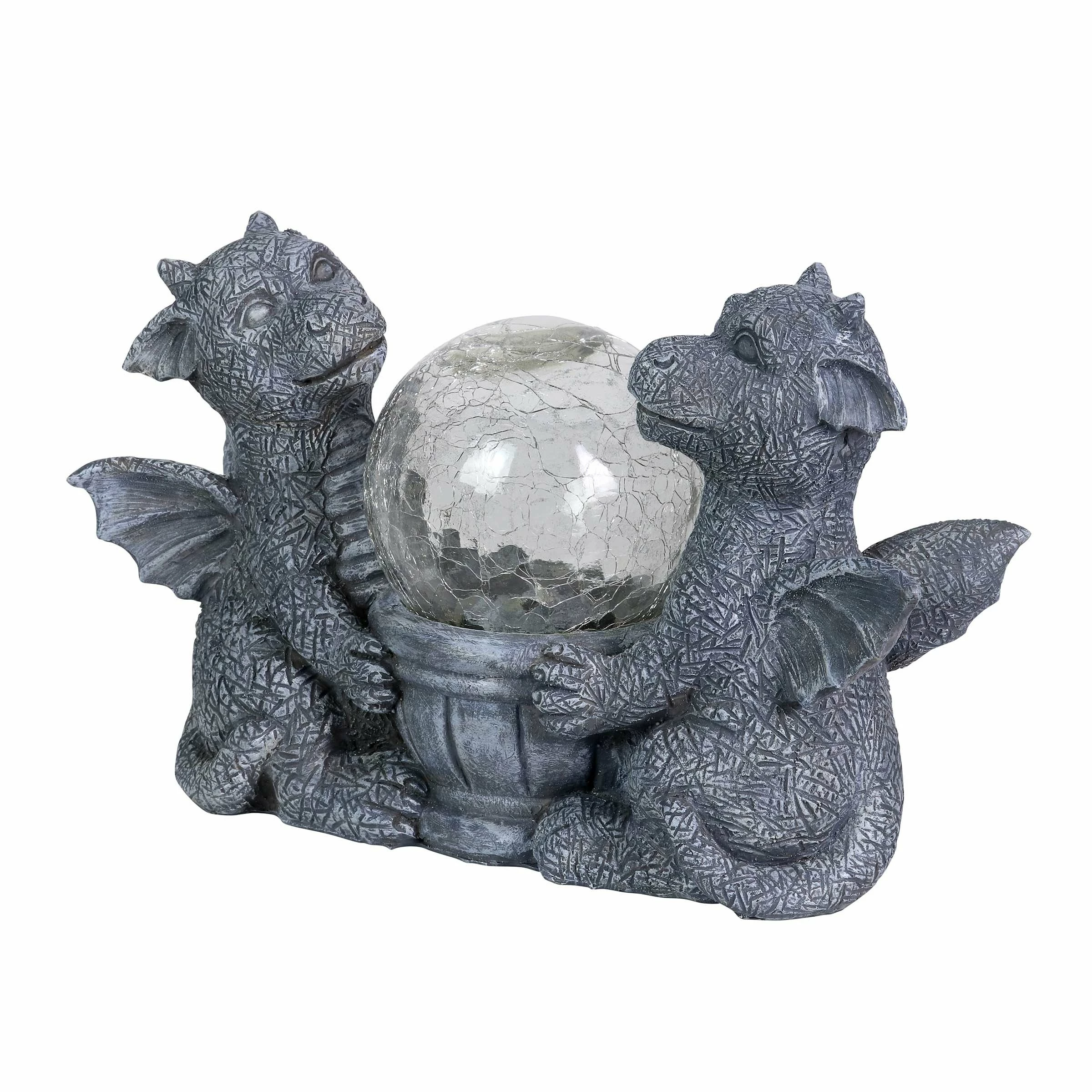 Outlet π₯° Best deal π Exhart Solar Dragons Garden Statue With A Glass Crackle Ball, 11 By 7 Inches π₯ π - Image 7