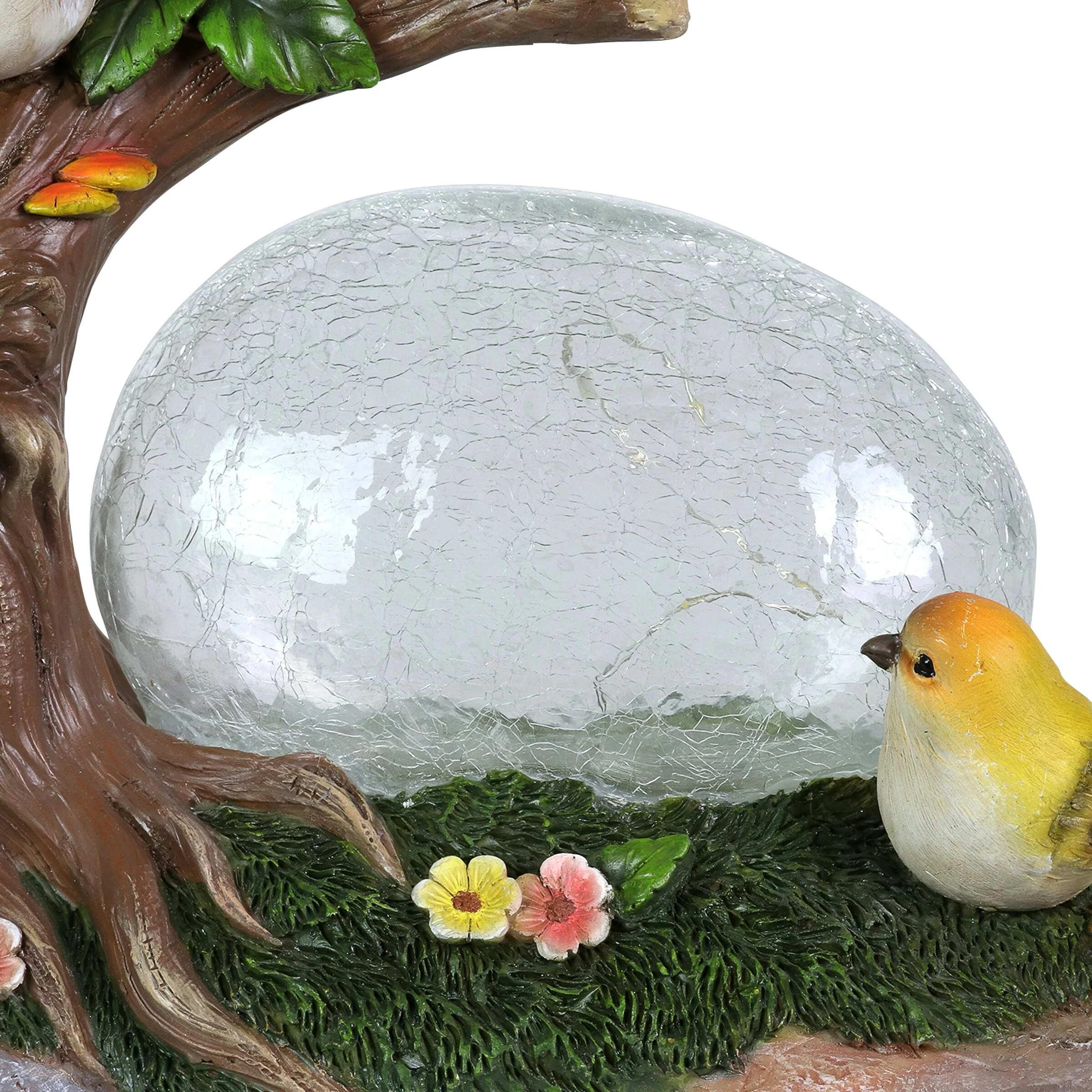Outlet π€© Discount π Exhart Solar Enchanted Crackle Glass Orb With Birds On A Tree Stump Statuary, 10.5 By 9 Inches π₯ π₯° - Image 5