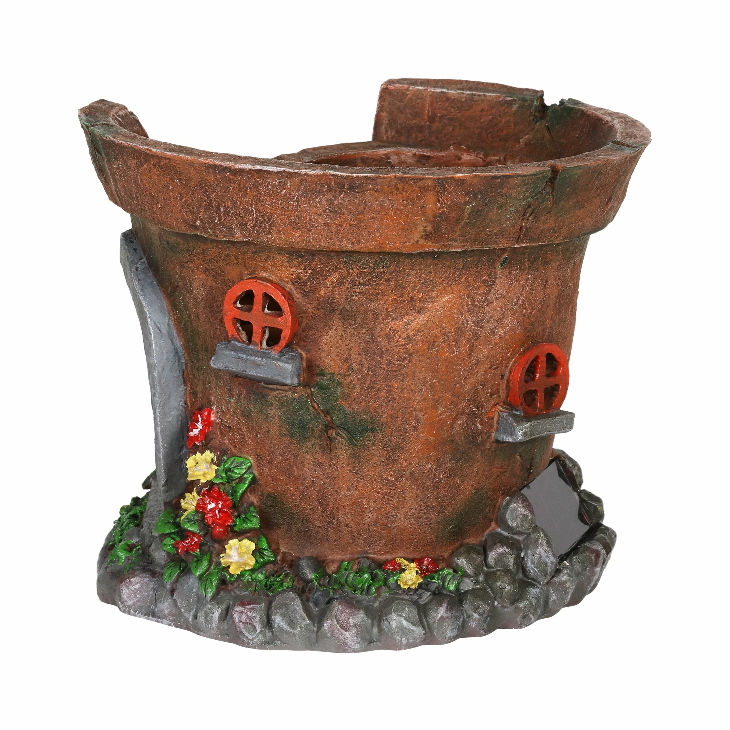 Best Pirce βοΈ Best Pirce π Exhart Solar Fairy House Flower Pot Garden Statue, 8 By 7 Inches π€© π - Image 13