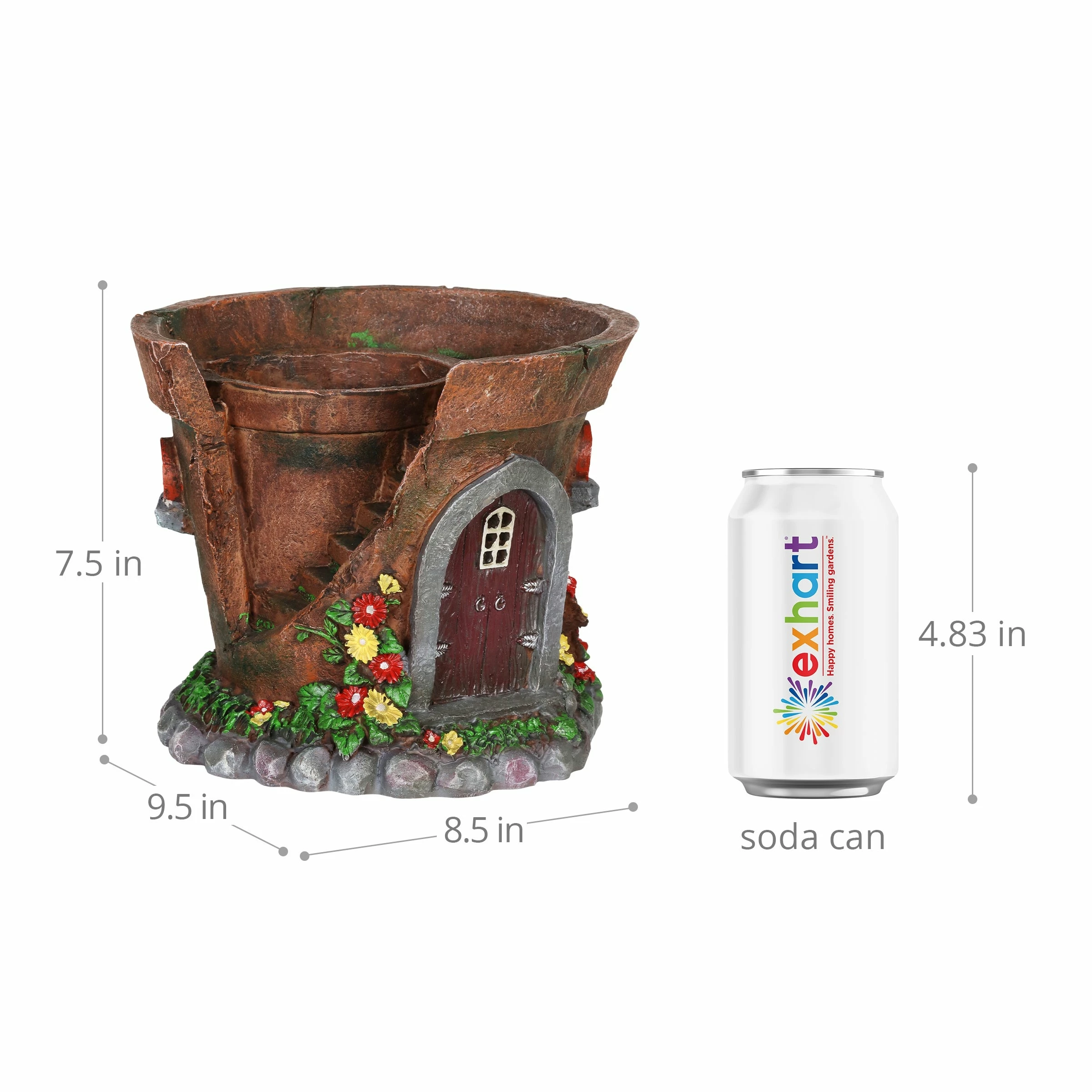 Best Pirce βοΈ Best Pirce π Exhart Solar Fairy House Flower Pot Garden Statue, 8 By 7 Inches π€© π - Image 5