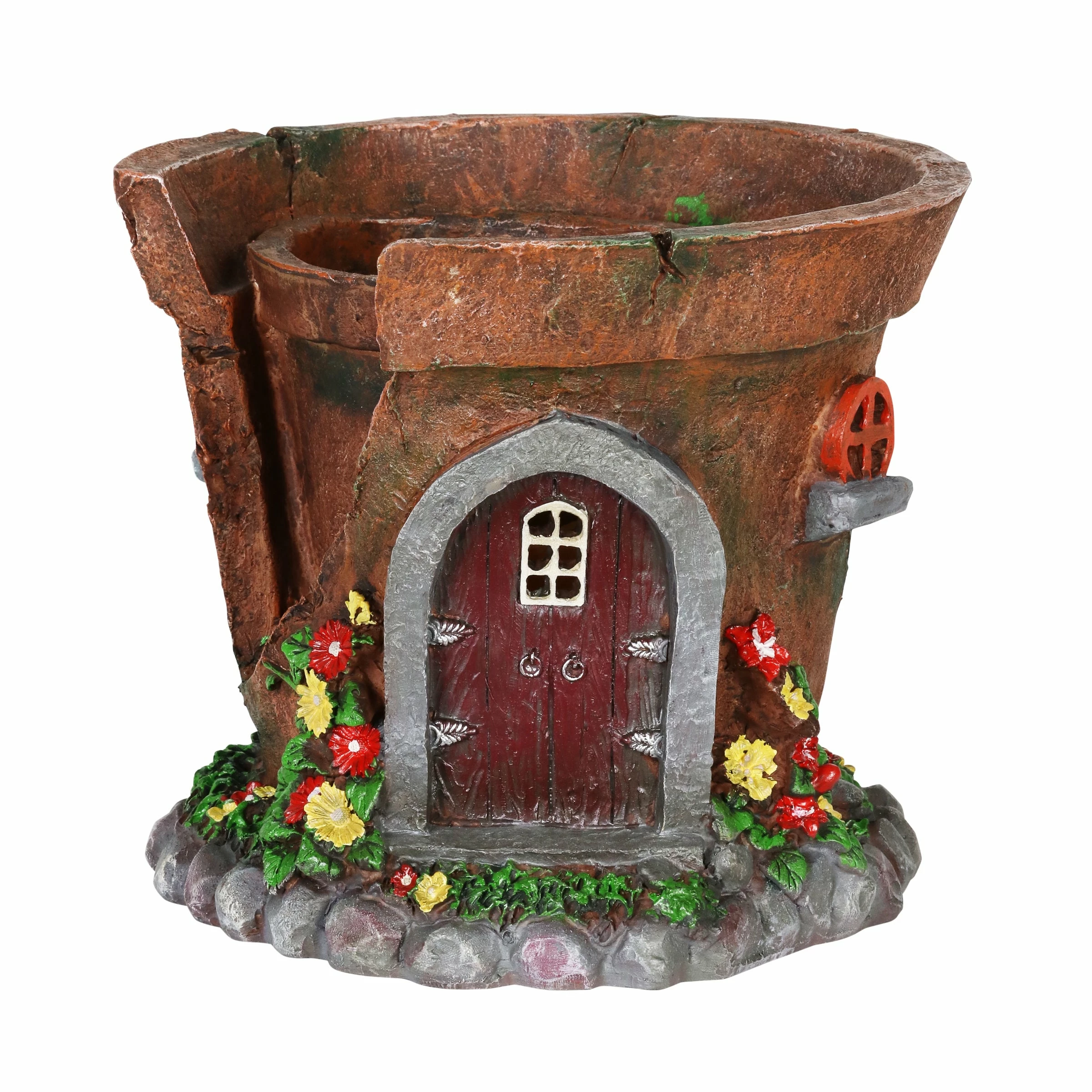 Best Pirce βοΈ Best Pirce π Exhart Solar Fairy House Flower Pot Garden Statue, 8 By 7 Inches π€© π