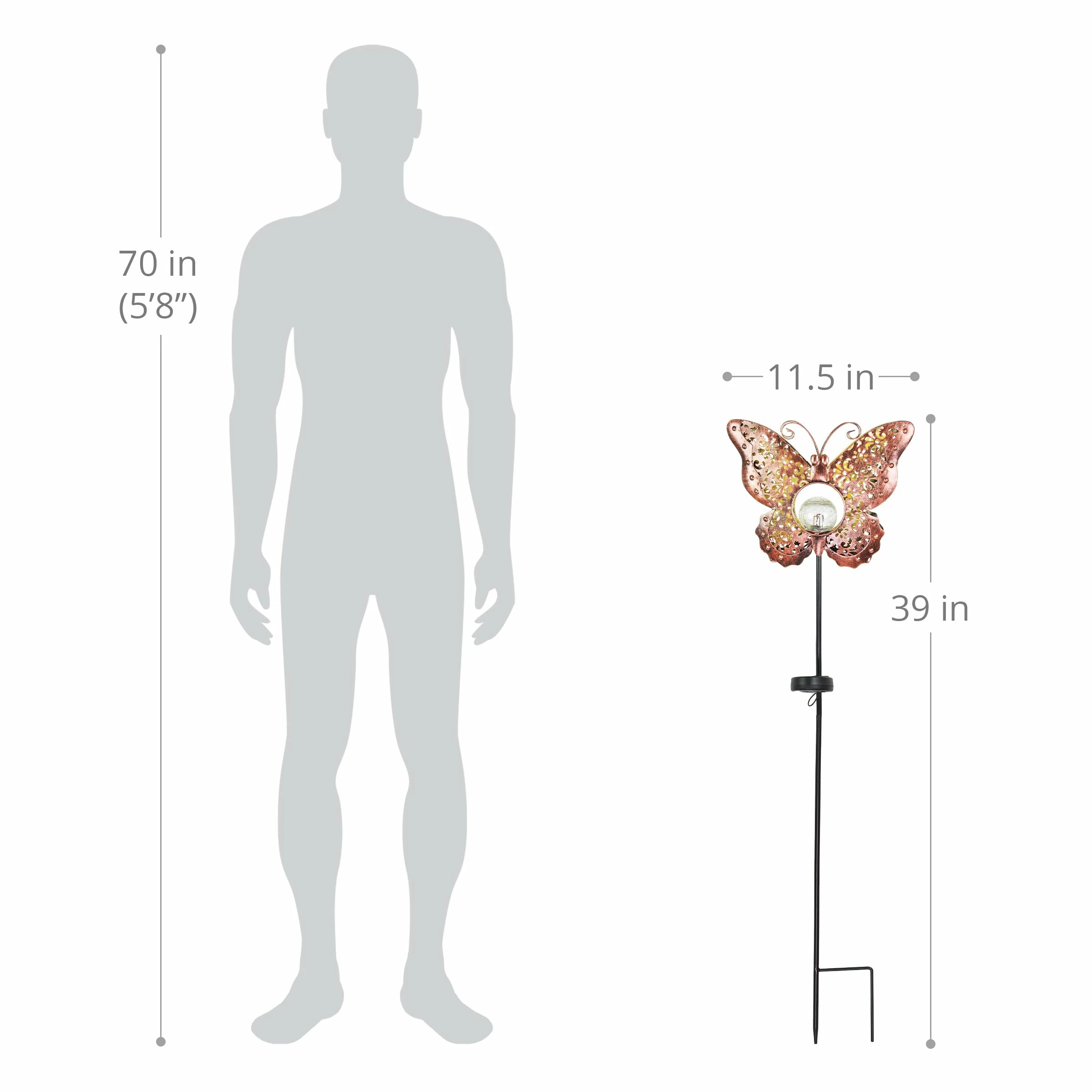 Budget π Promo π Exhart Solar Fleur De Lis Filigree Metal Butterfly Stake With Glass Crackle Ball Center In Bronze, 11.5 By 39 Inches βοΈ π― 6 Budget π Promo π Exhart Solar Fleur De Lis Filigree Metal Butterfly Stake With Glass Crackle Ball Center In Bronze, 11.5 By 39 Inches βοΈ π― - Image 4