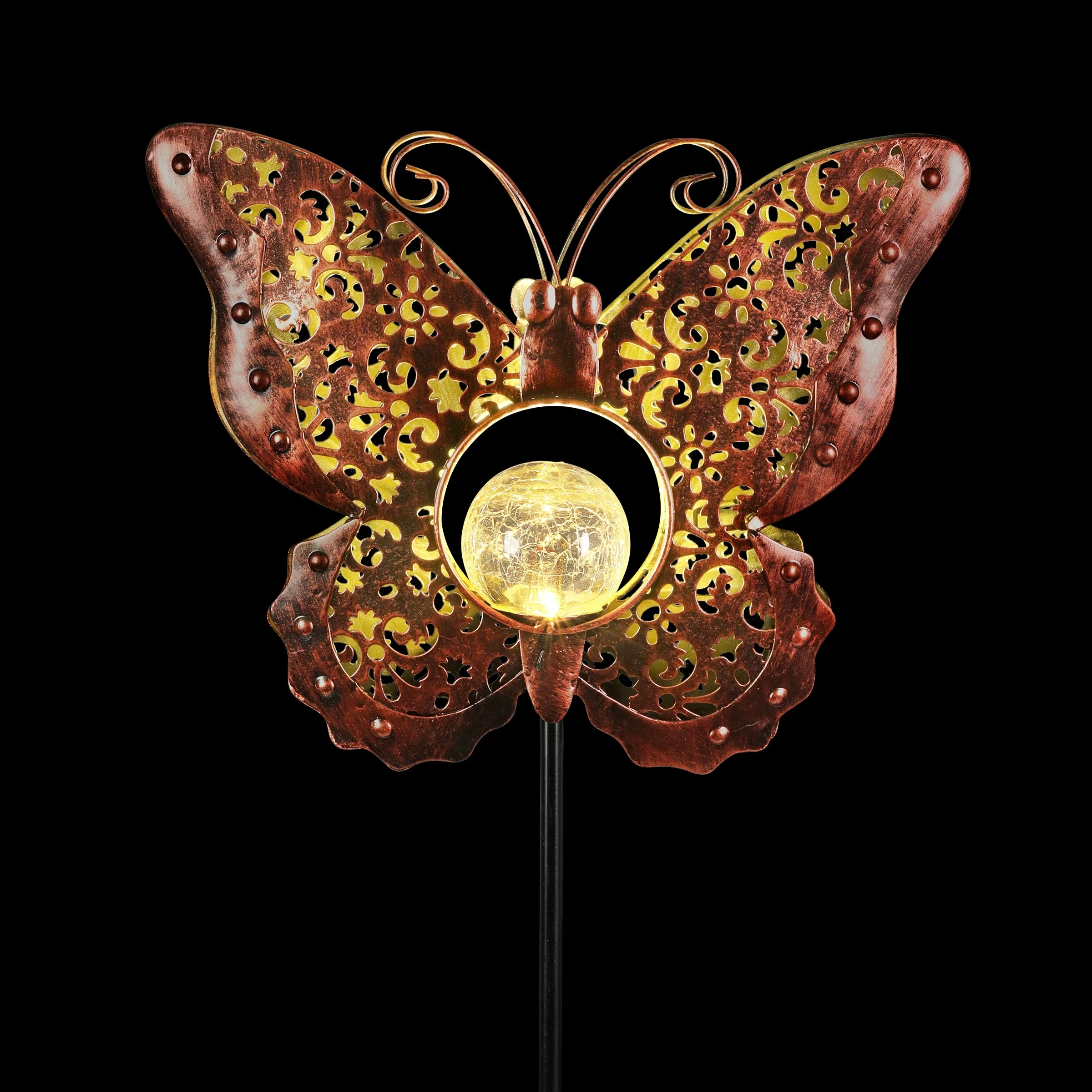 Budget π Promo π Exhart Solar Fleur De Lis Filigree Metal Butterfly Stake With Glass Crackle Ball Center In Bronze, 11.5 By 39 Inches βοΈ π― 10 Budget π Promo π Exhart Solar Fleur De Lis Filigree Metal Butterfly Stake With Glass Crackle Ball Center In Bronze, 11.5 By 39 Inches βοΈ π― - Image 8