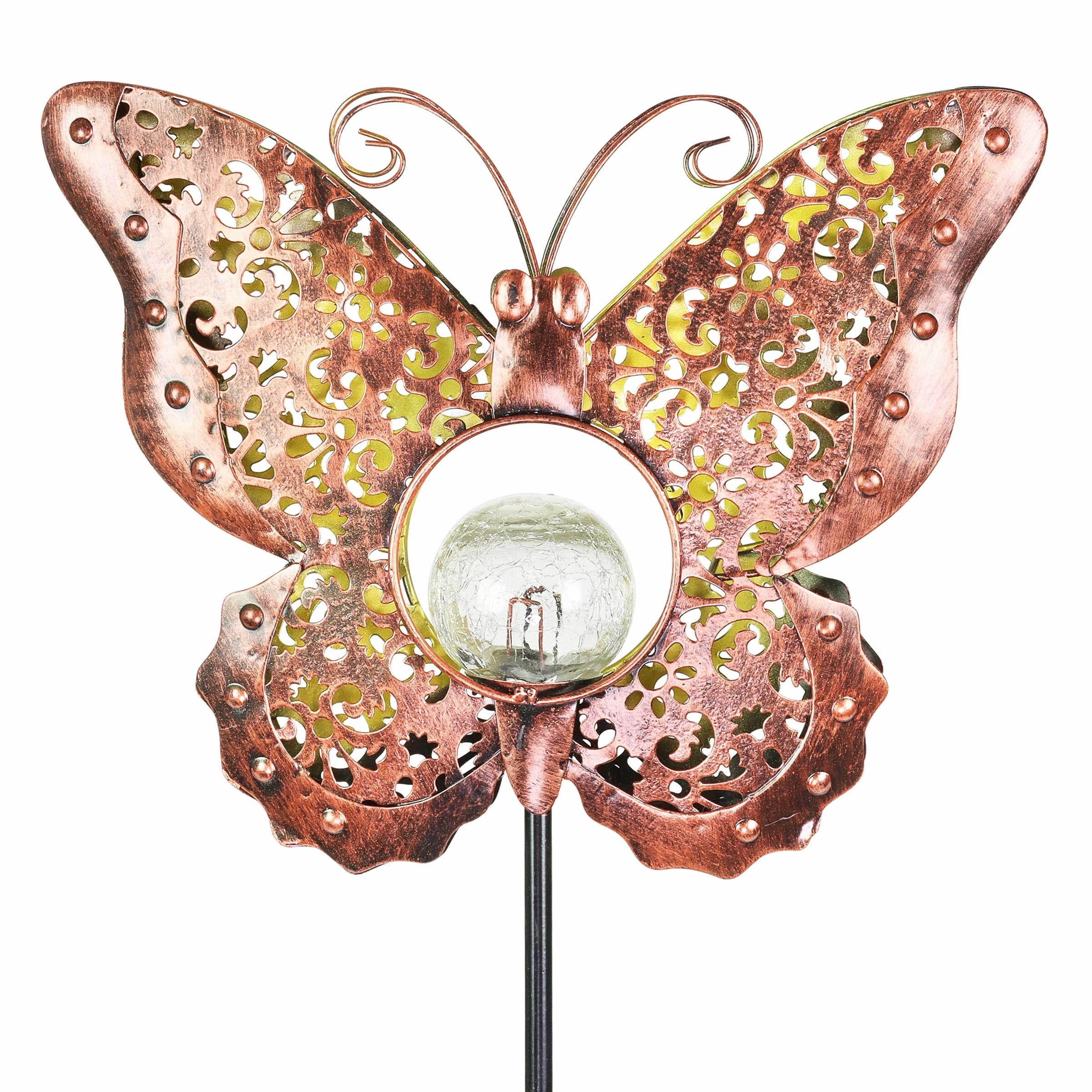 Budget π Promo π Exhart Solar Fleur De Lis Filigree Metal Butterfly Stake With Glass Crackle Ball Center In Bronze, 11.5 By 39 Inches βοΈ π― 3 Budget π Promo π Exhart Solar Fleur De Lis Filigree Metal Butterfly Stake With Glass Crackle Ball Center In Bronze, 11.5 By 39 Inches βοΈ π―