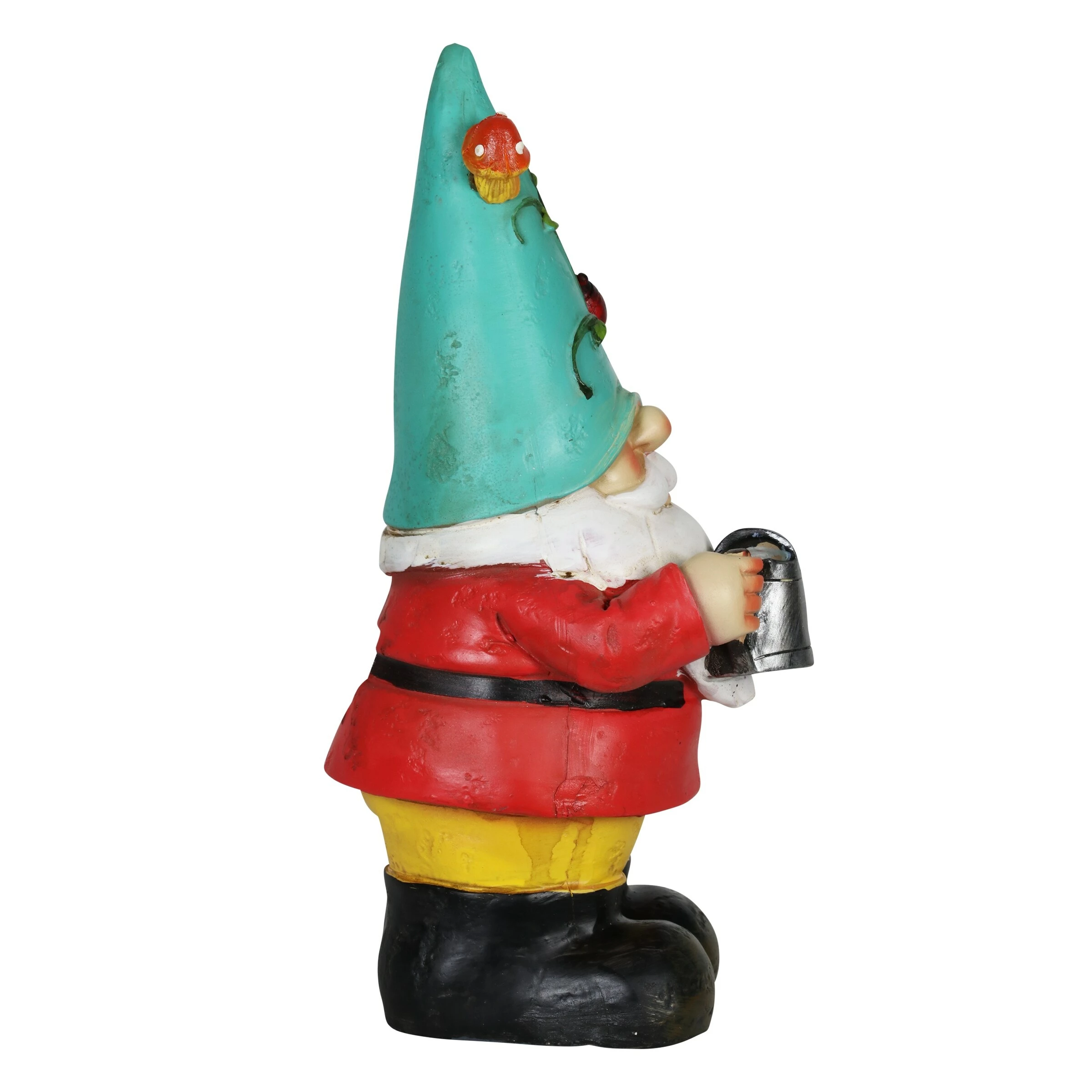 Discount π€© Cheapest π€© Exhart Solar Floral Hat Garden Gnome Statue, 10 Inch Green π π - Image 12