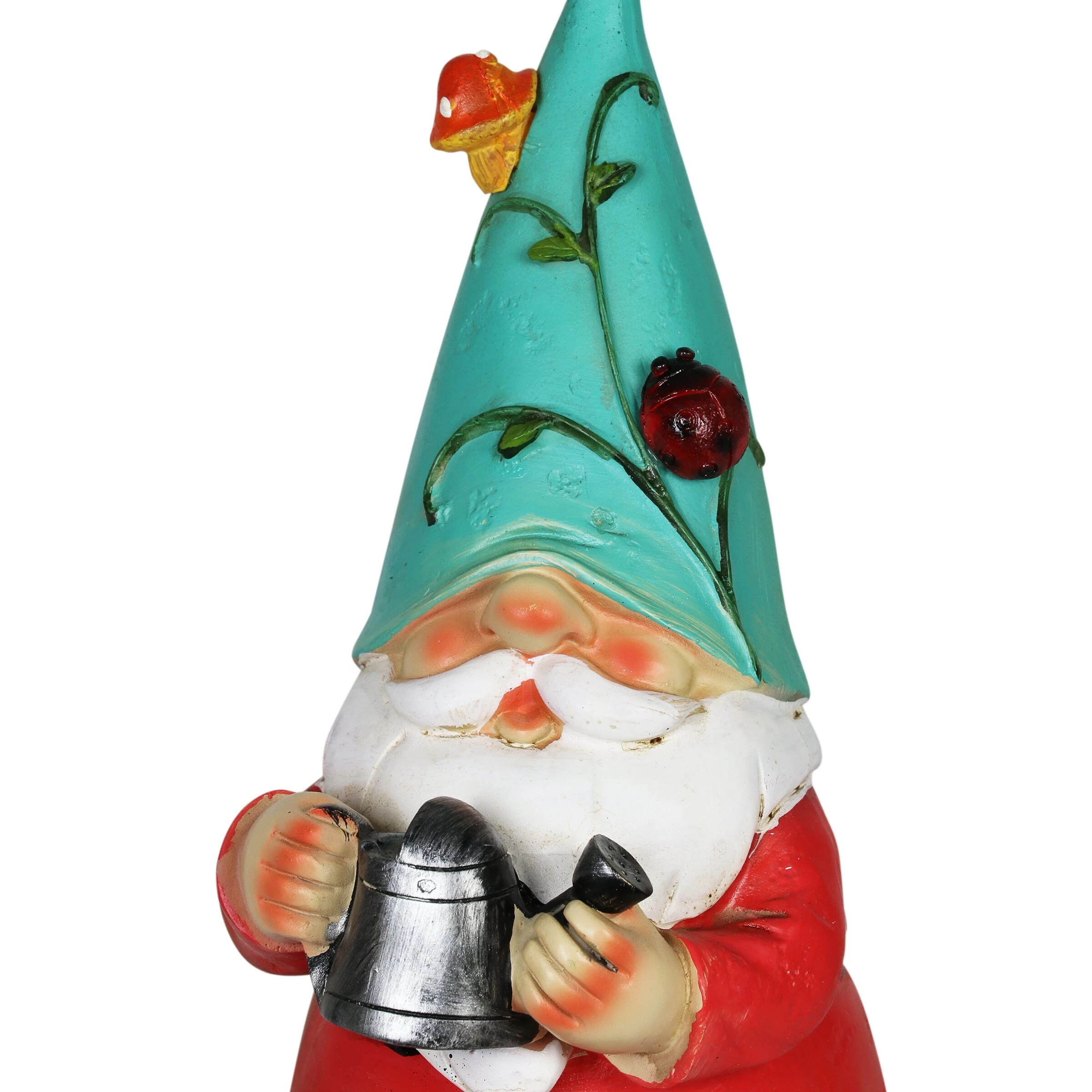 Discount π€© Cheapest π€© Exhart Solar Floral Hat Garden Gnome Statue, 10 Inch Green π π - Image 5