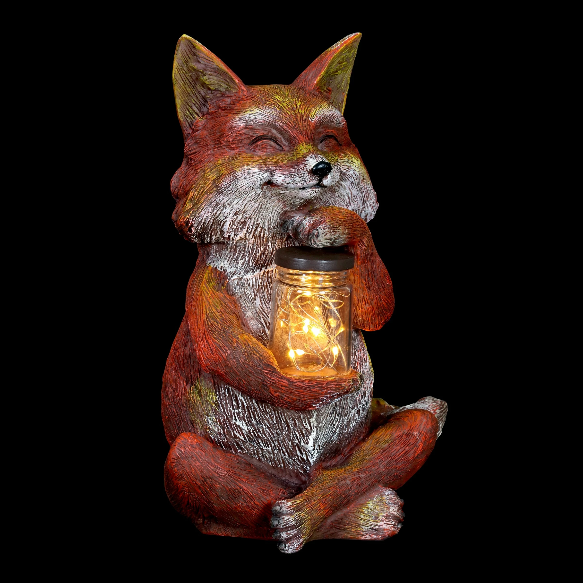 New π Coupon π₯ Exhart Solar Fox Garden Statue Holding A Glass Jar With Six LED Firefly String Lights, 6 By 11 Inches π π - Image 13