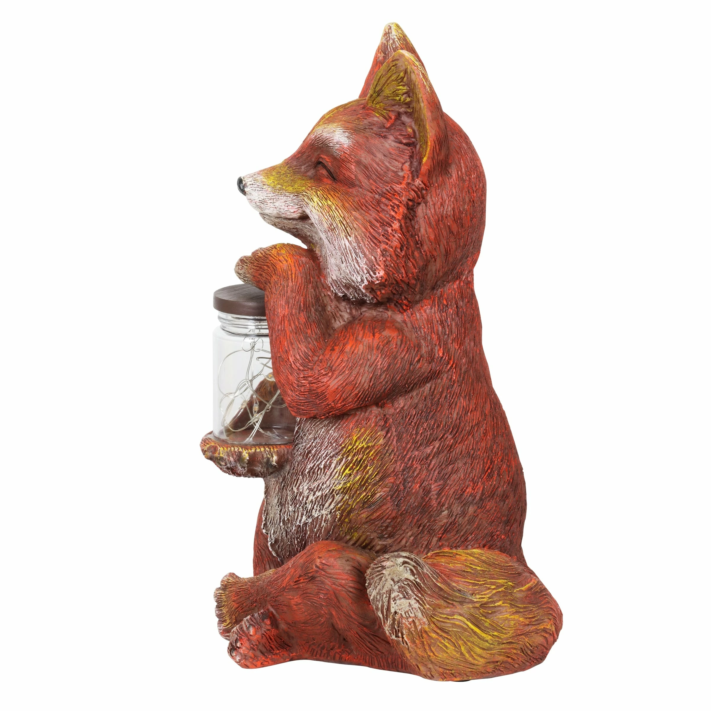 New π Coupon π₯ Exhart Solar Fox Garden Statue Holding A Glass Jar With Six LED Firefly String Lights, 6 By 11 Inches π π - Image 9