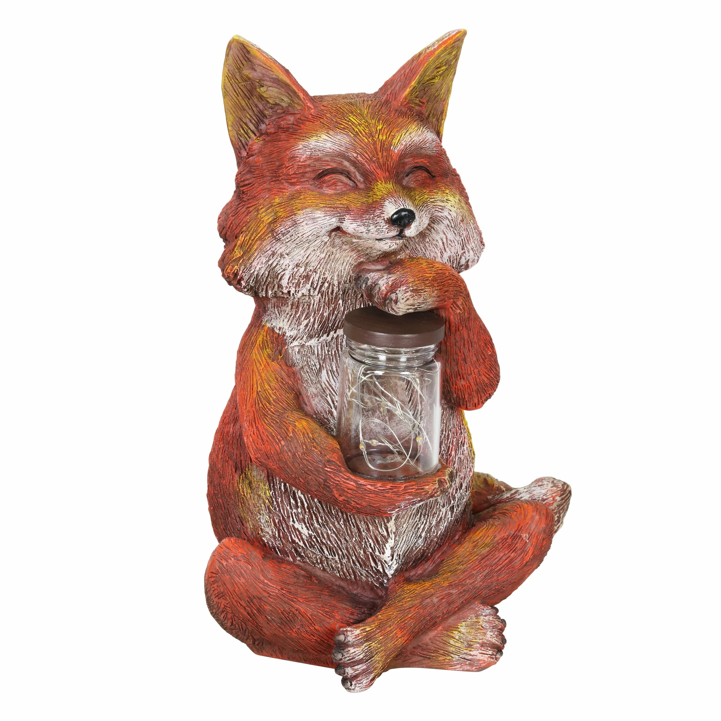 New π Coupon π₯ Exhart Solar Fox Garden Statue Holding A Glass Jar With Six LED Firefly String Lights, 6 By 11 Inches π π - Image 10