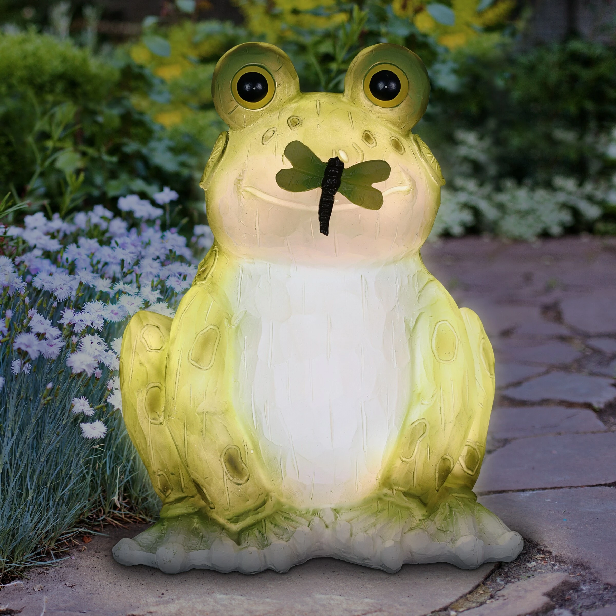 Brand new β¨ Budget β€οΈ Exhart Solar Frog With Dragonfly Garden Statue, 8 Inch π π 4 Brand new β¨ Budget β€οΈ Exhart Solar Frog With Dragonfly Garden Statue, 8 Inch π π - Image 2