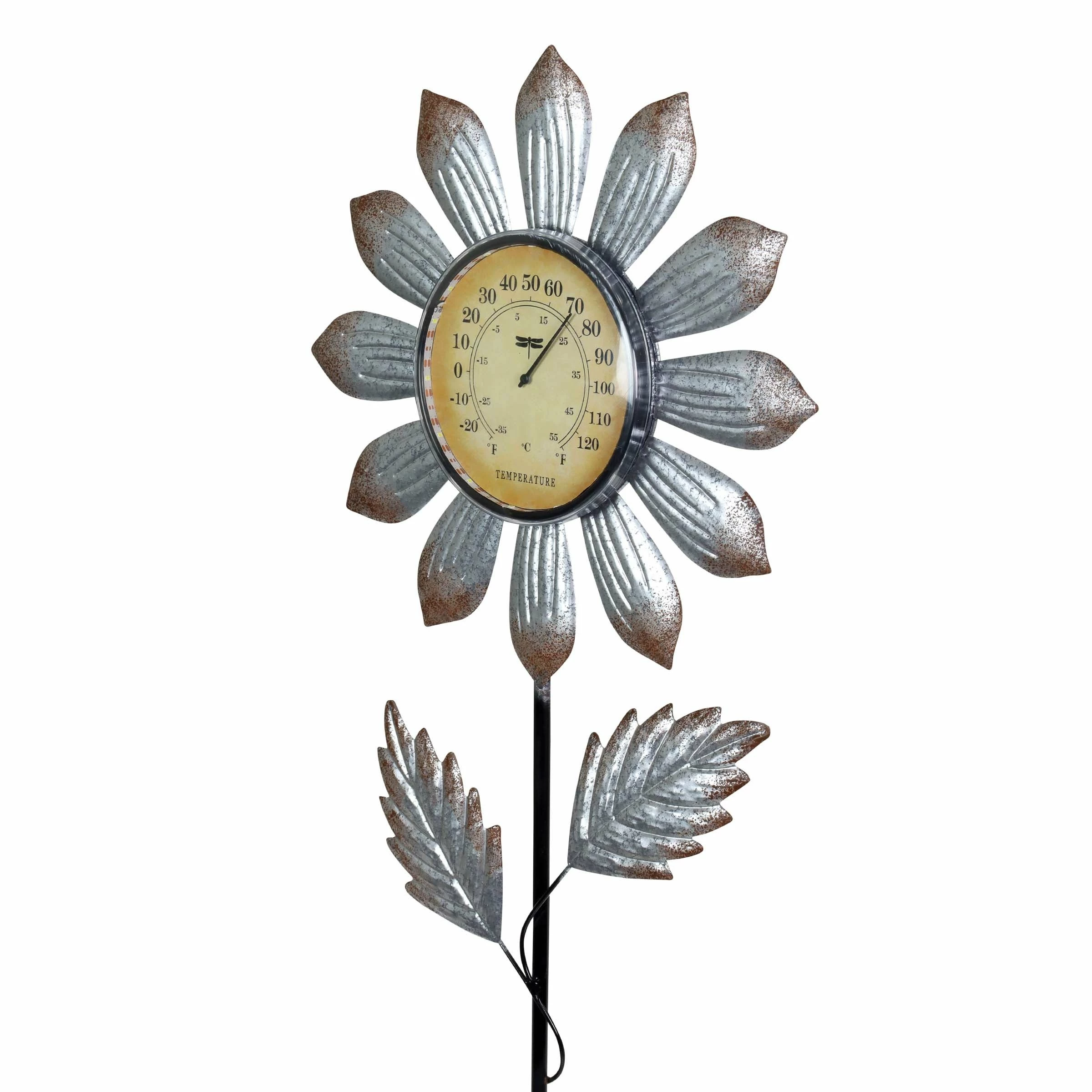 Outlet π Best deal βοΈ Exhart Solar Galvanized Metal Flower Thermometer Garden Stake, 14 By 45 Inches π β€οΈ - Image 8