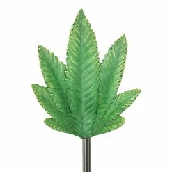 Flash Sale 👍 Best Sale 🌟 Exhart Solar Ganja Leaf Resin Garden Stake, 4 By 30 Inches 🔔 🎉