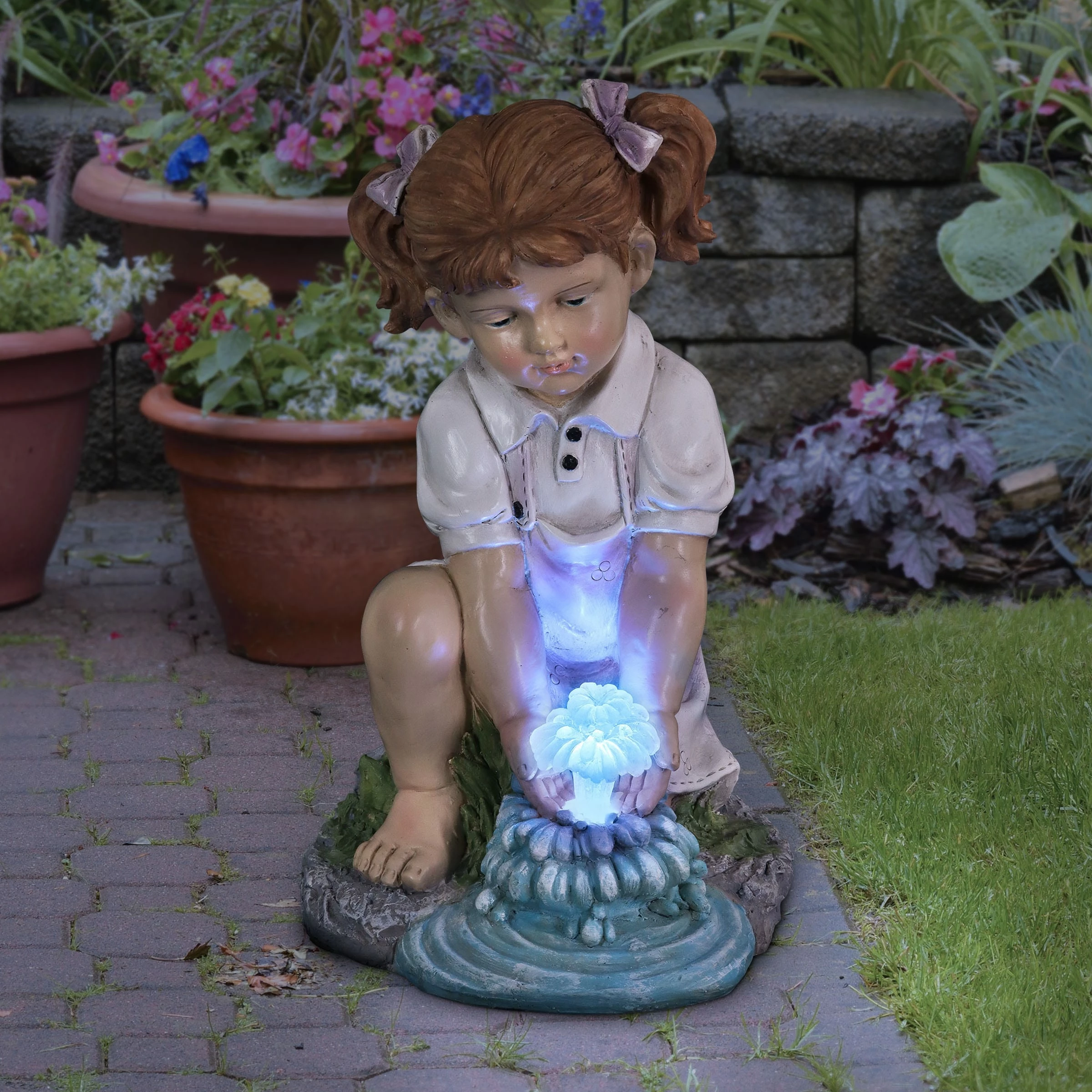 Wholesale π Brand new β€οΈ Exhart Solar Girl Playing With LED Water Form Garden Statuary, 13 Inches Tall π§¨ π€© - Image 2
