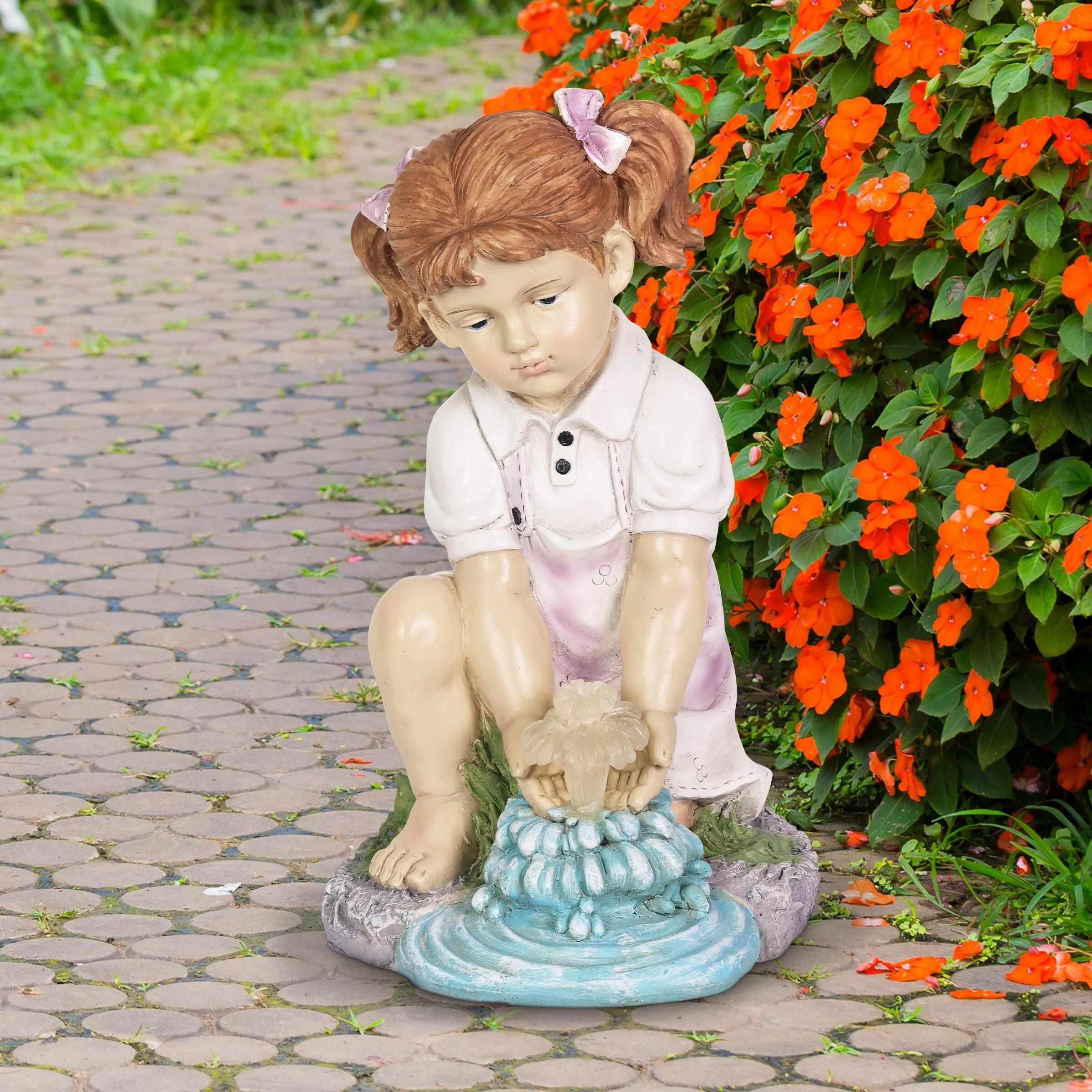 Wholesale π Brand new β€οΈ Exhart Solar Girl Playing With LED Water Form Garden Statuary, 13 Inches Tall π§¨ π€© - Image 3
