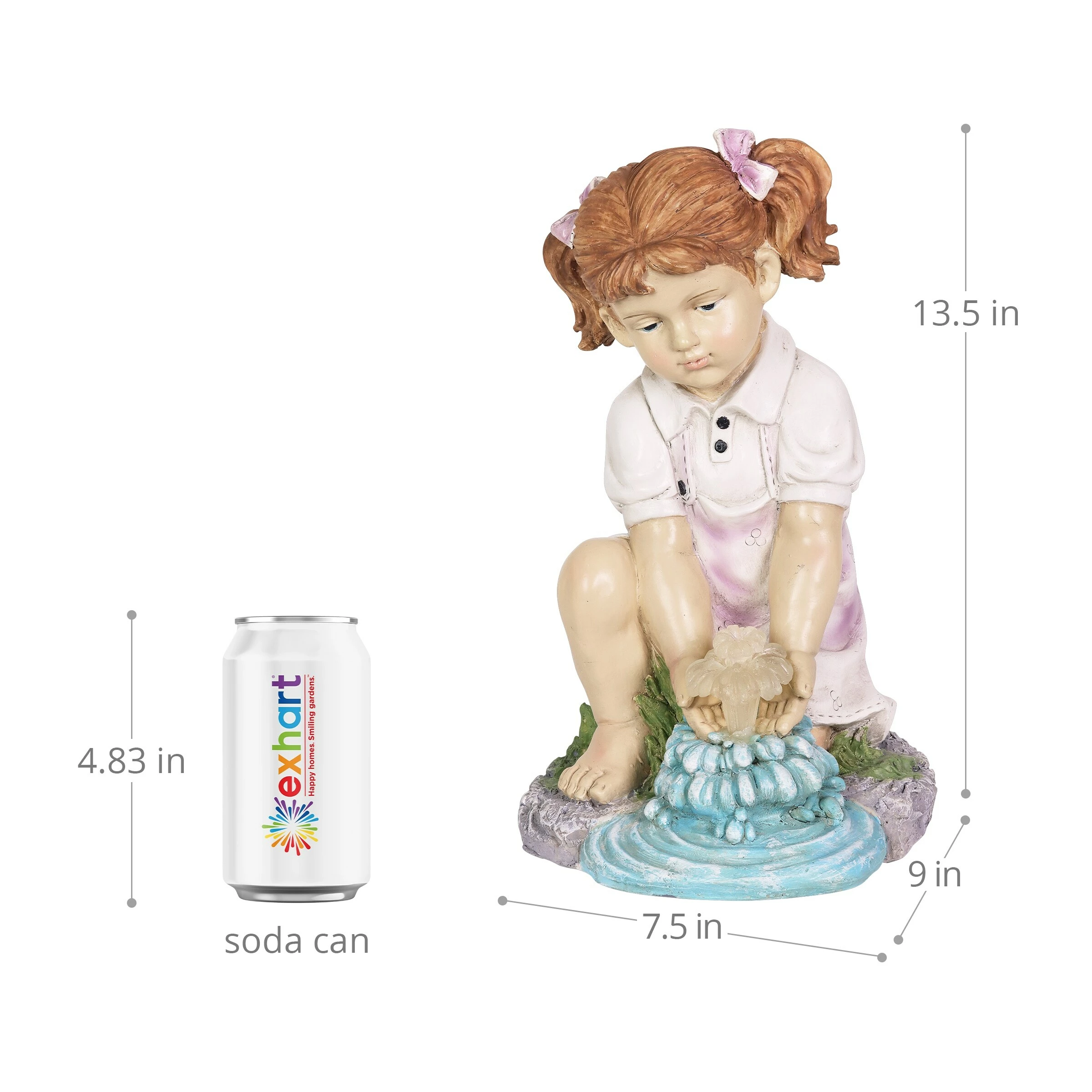 Wholesale π Brand new β€οΈ Exhart Solar Girl Playing With LED Water Form Garden Statuary, 13 Inches Tall π§¨ π€© - Image 4