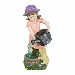 Hot Sale 🌟 New 🌟 Exhart Solar Girl Pouring Water Garden Statue, 12 Inch 🌟 🎉